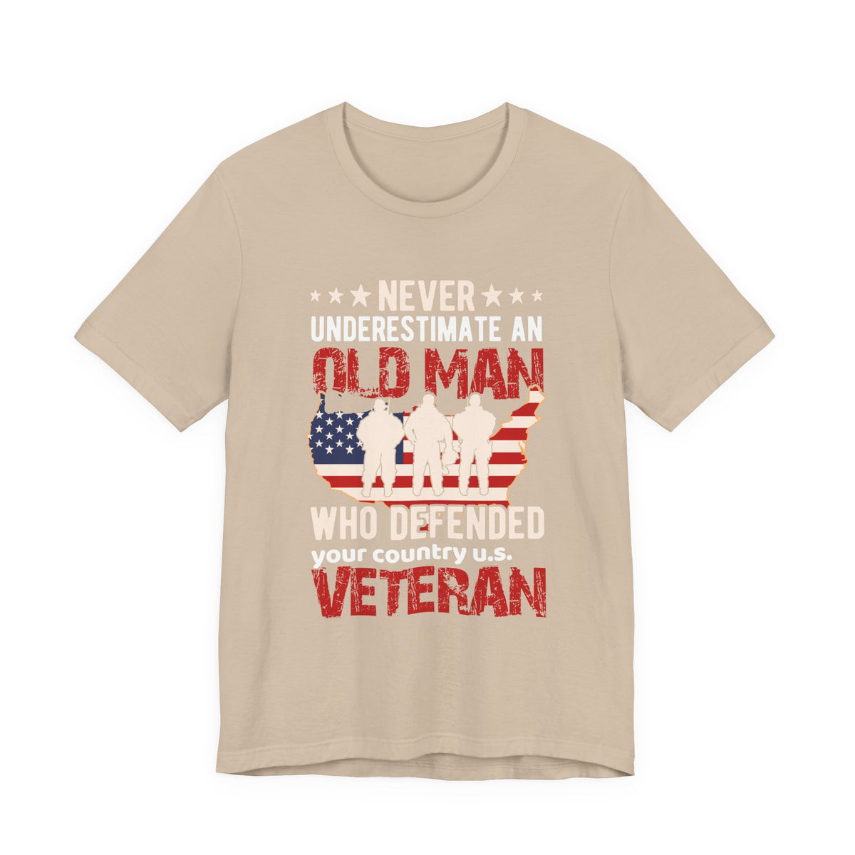 Old Man Who Defended Your Country U.S. Veteran T-Shirt American Flag Veteran Unisex Cotton Tee v7