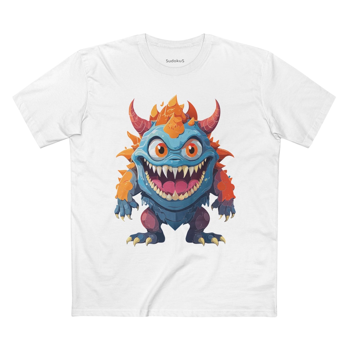 Cartoon Monsters Graphic Unisex 100 Cotton Staple Tee 34