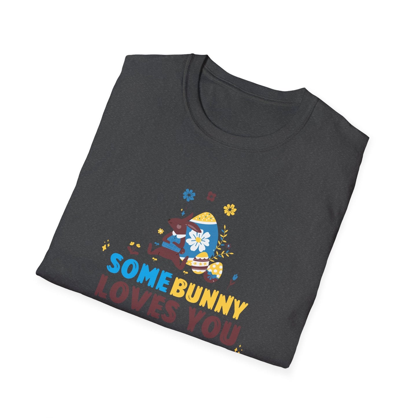 Easter Bunny T Shirt Unisex Gildan Softstyle 64000 Art Design With Easter Prints