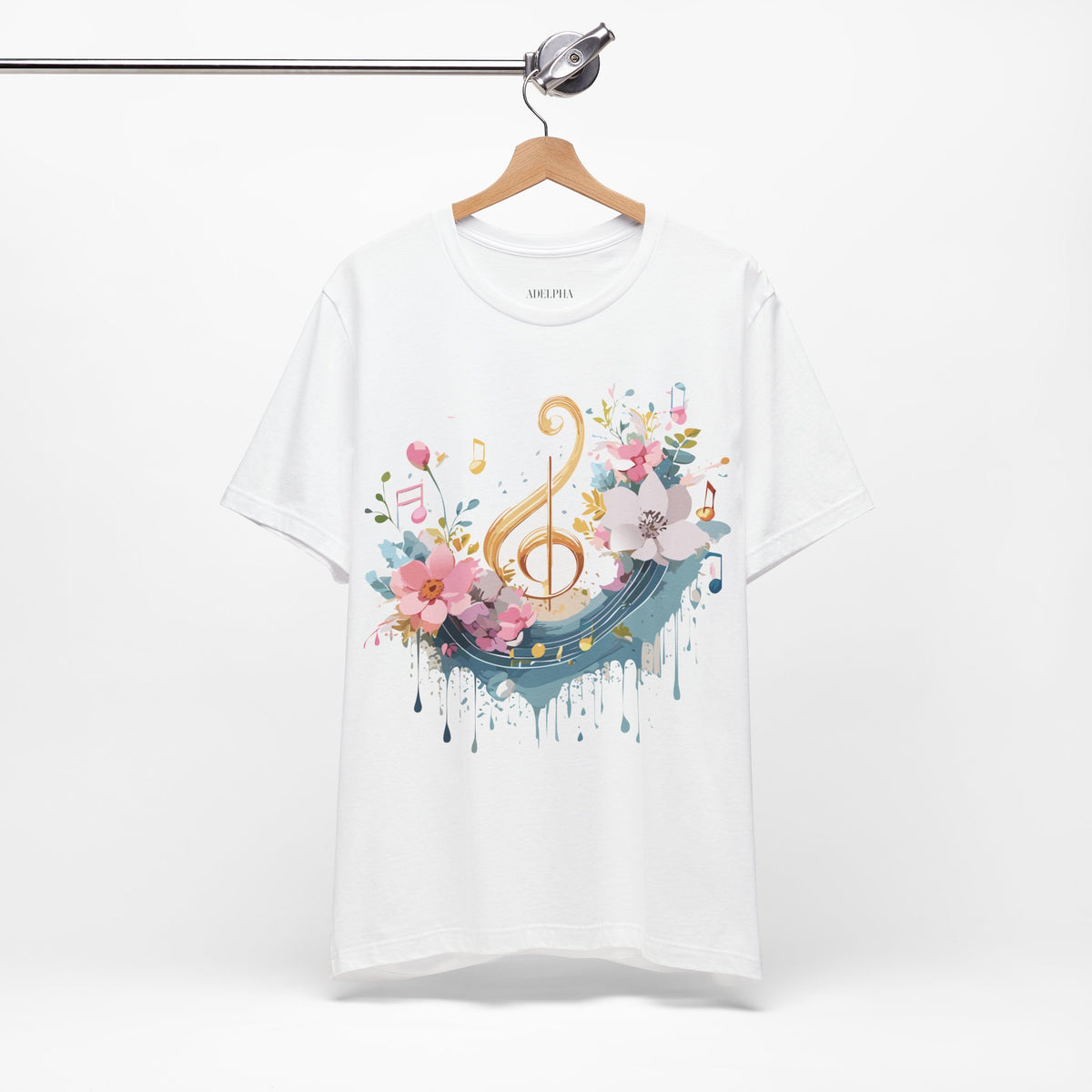Music Graphic Unisex Cotton Bella+Canvas Tee with Art Design n194