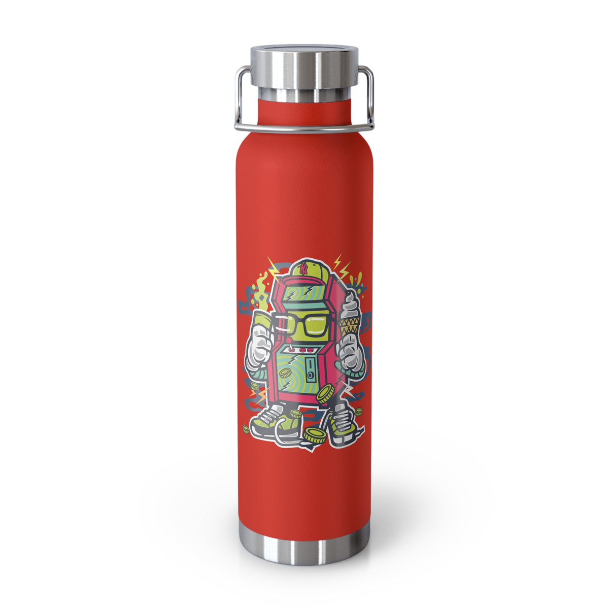22oz Copper Insulated Water Bottle with Cartoon Design - CV2