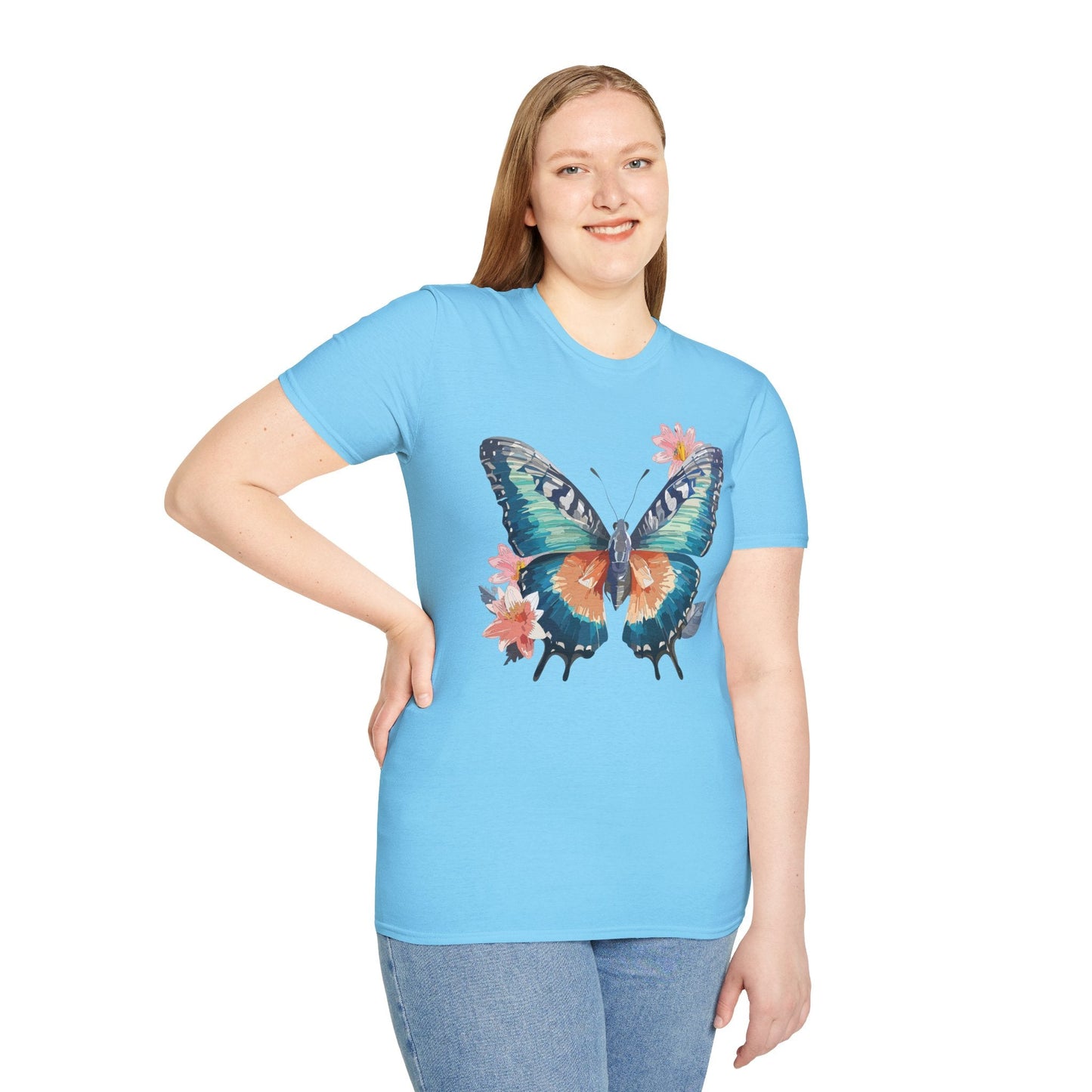 Butterfly T Shirt Unisex Cotton Tee Monarch Butterfly Design Softstyle 64000 Gildan Brand Quality
