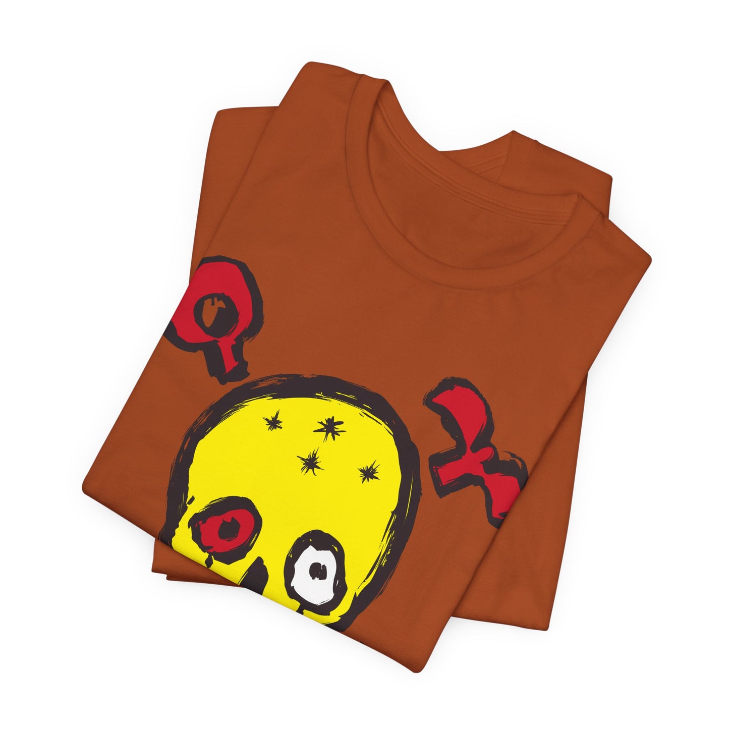 Yellow Skull Graphic Design Tee, Skull Shirt, Vintage Tees, Art Design T-Shirt, Vintage Graphic Tee, Art Shirts with Skulls