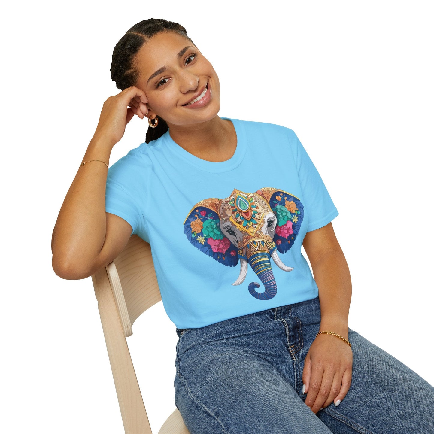 Elephant T Shirt Unisex Gildan Softstyle 64000 100 Percent Cotton Graphic Animal Tee