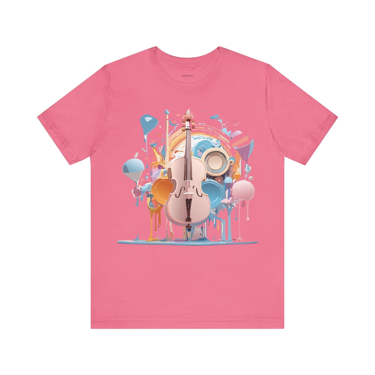 Music Graphic Unisex 100 Cotton Vintage Art with Musical Elements Tee 80