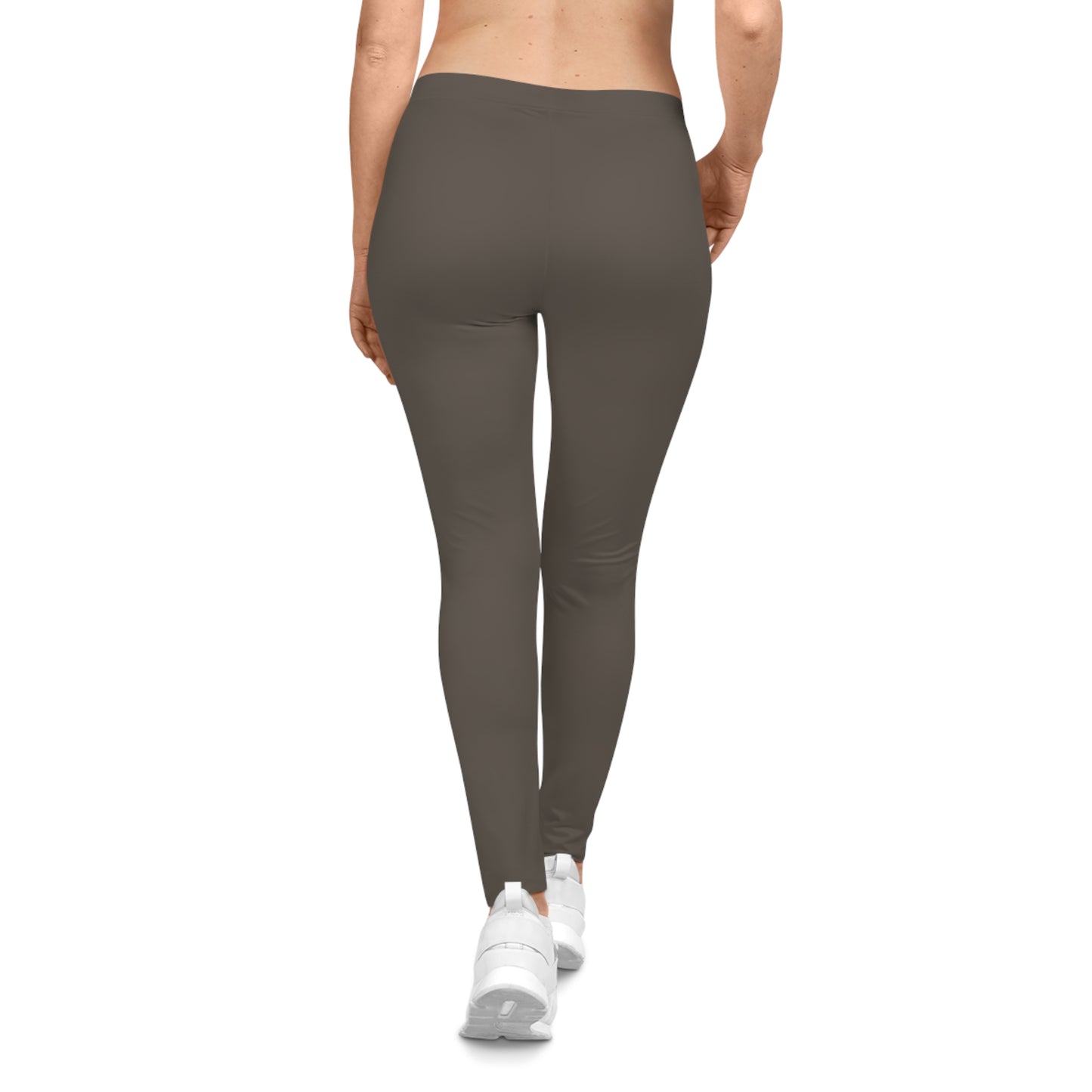 Stone Brown Color Women's Poly-Span Casual Leggings XS-2XL