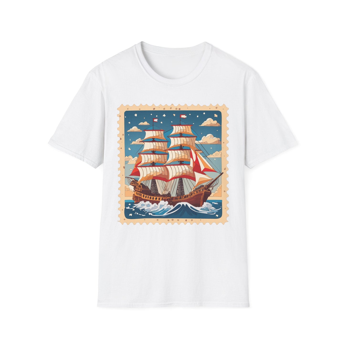 Ship T Shirt Unisex Frigate Vessel Tee Gildan Softstyle 64000 100 Percent Ring Spun Cotton