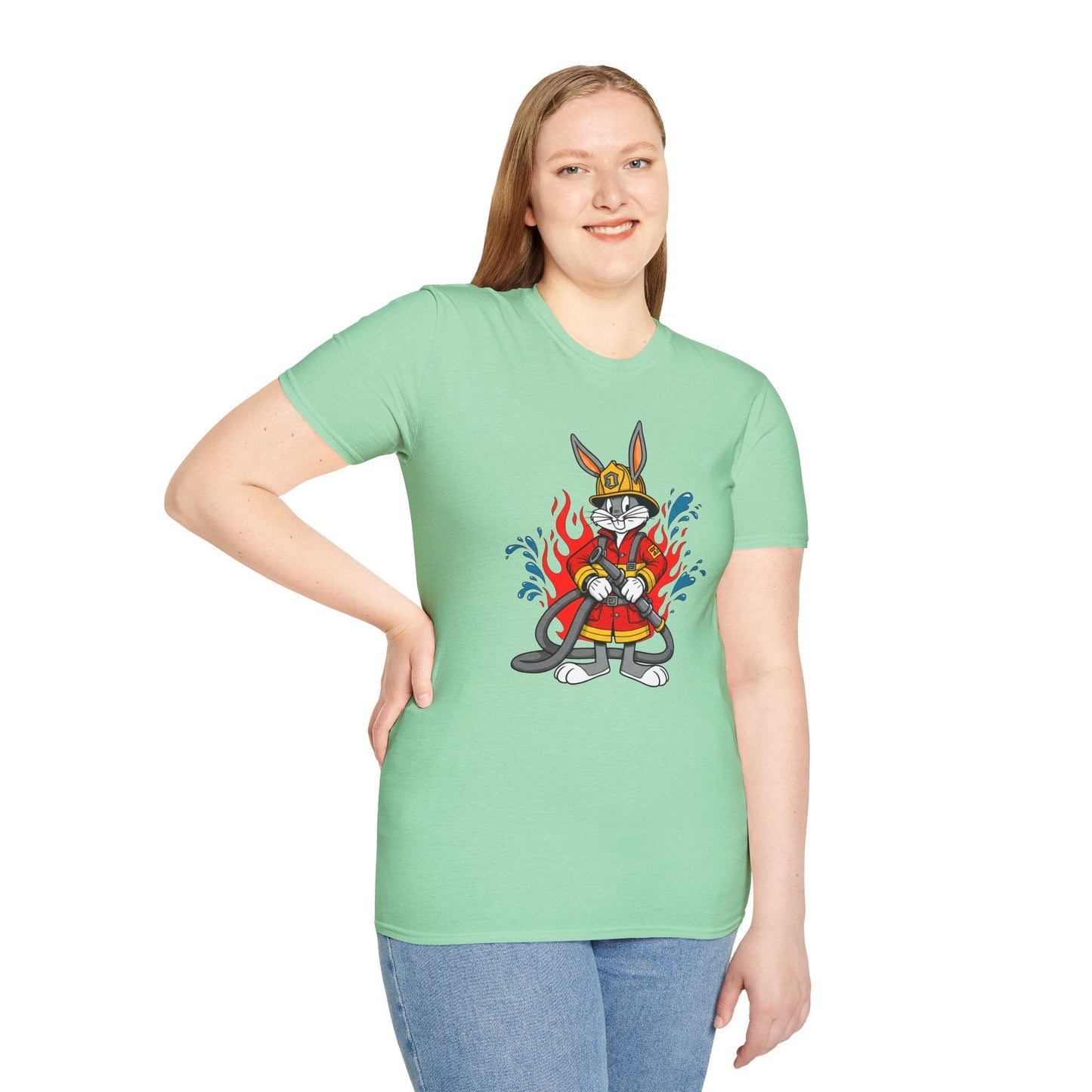 Cartoon Bunny Graphic Unisex Cotton Animal Animation Artwork Design Tee 42
