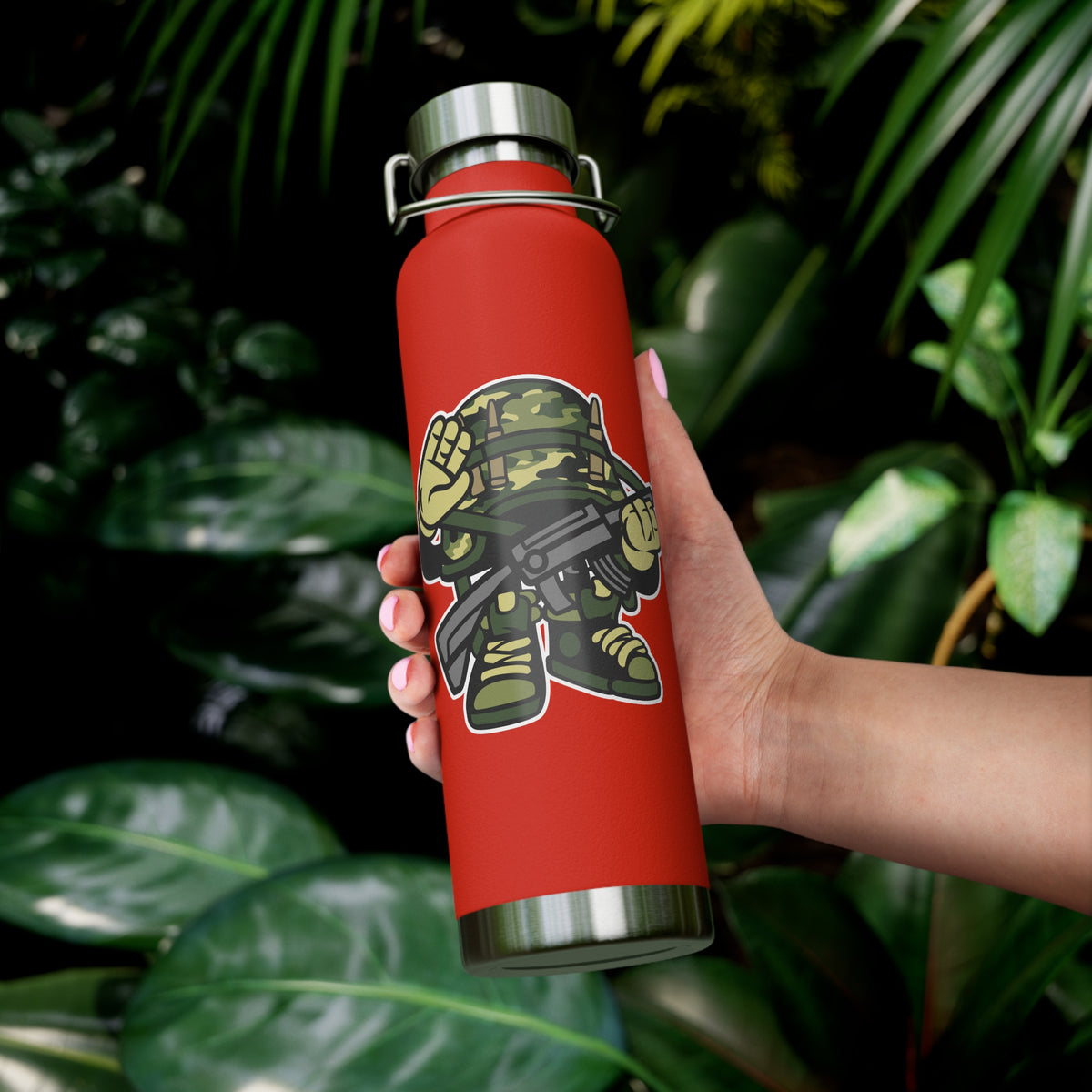 22oz Copper Insulated Water Bottle with Cartoon Design - CV53