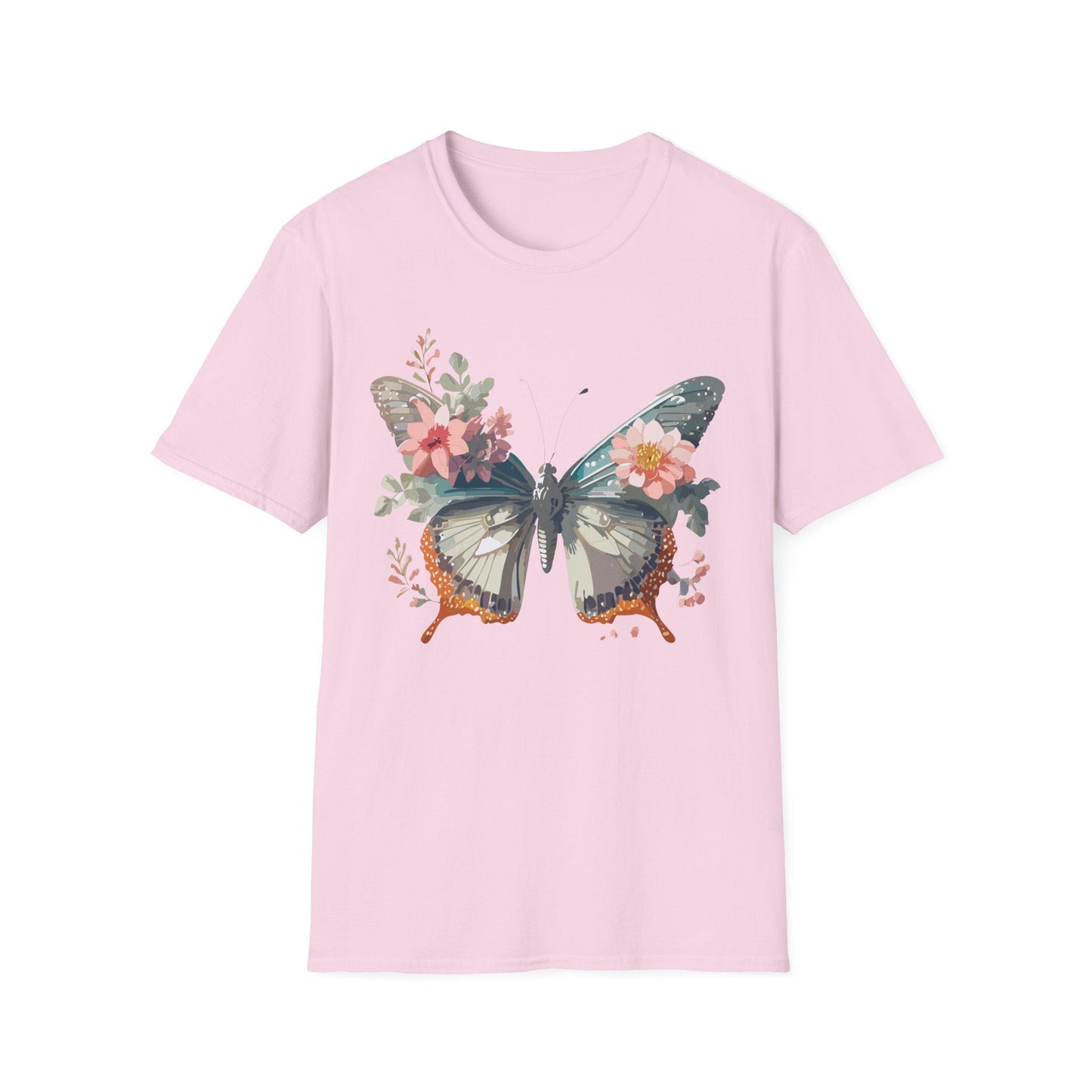 Butterfly Shirt Unisex Softstyle T Shirt Gildan 64000 Lightweight Ring Spun Cotton Monarch Design