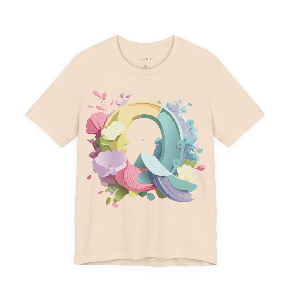 Letter Q Graphic Unisex Cotton Bella+Canvas Tee with Art Letter Design