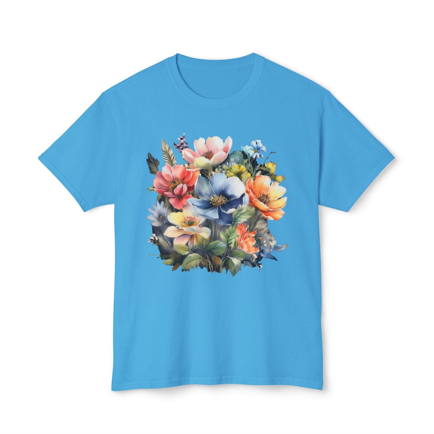 Unisex Floral T Shirt With Vintage Flower Art Print Premium Cotton Tee Soft Breathable Everyday Wear