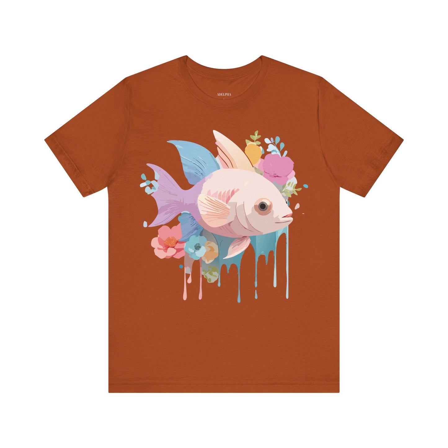 Adelpha Fish Graphic Tee Unisex Jersey Short Sleeve Vintage Art Design Tee Shirt Premium Quality