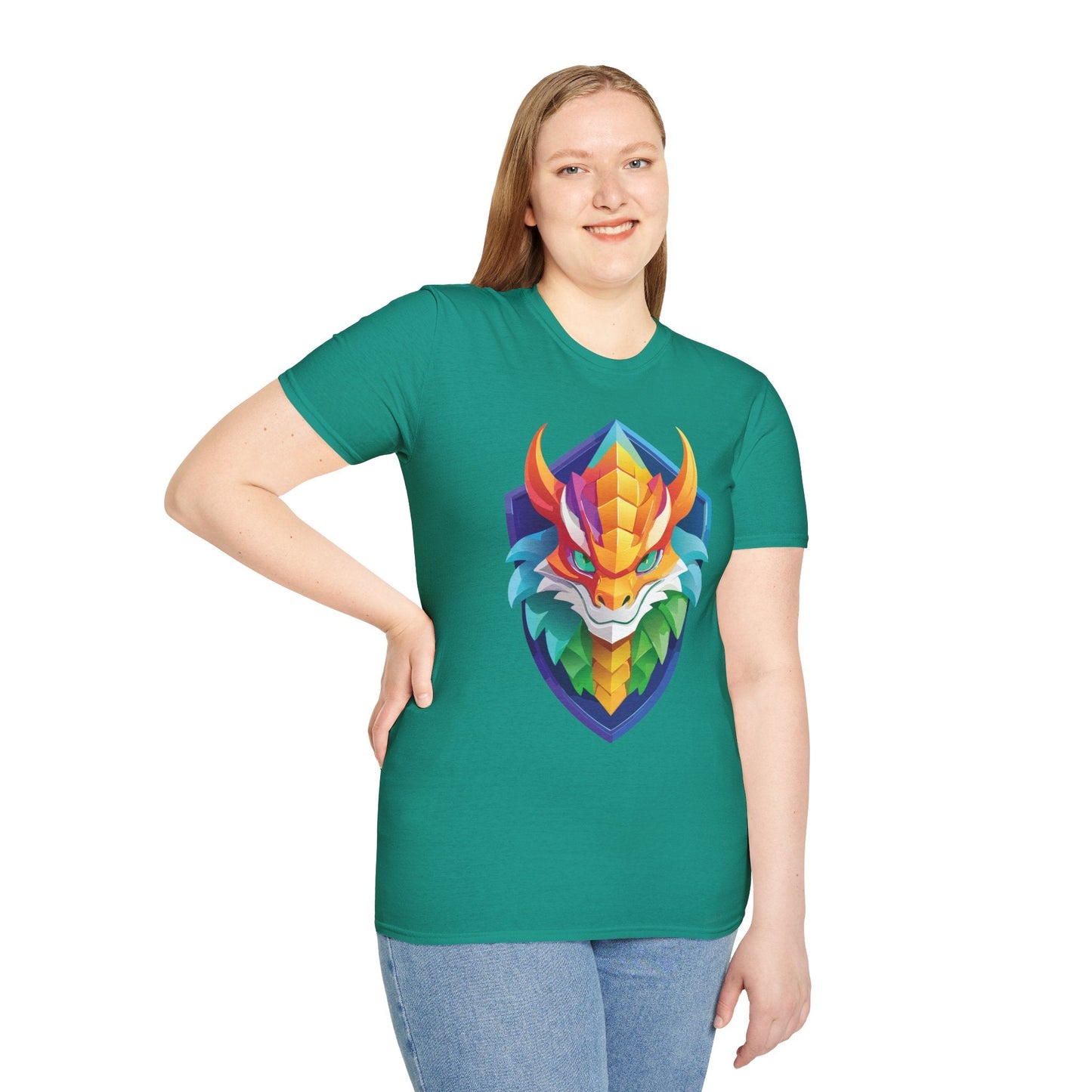Dragon Graphic Unisex Cotton Softstyle Art Design Tee With Animals 6