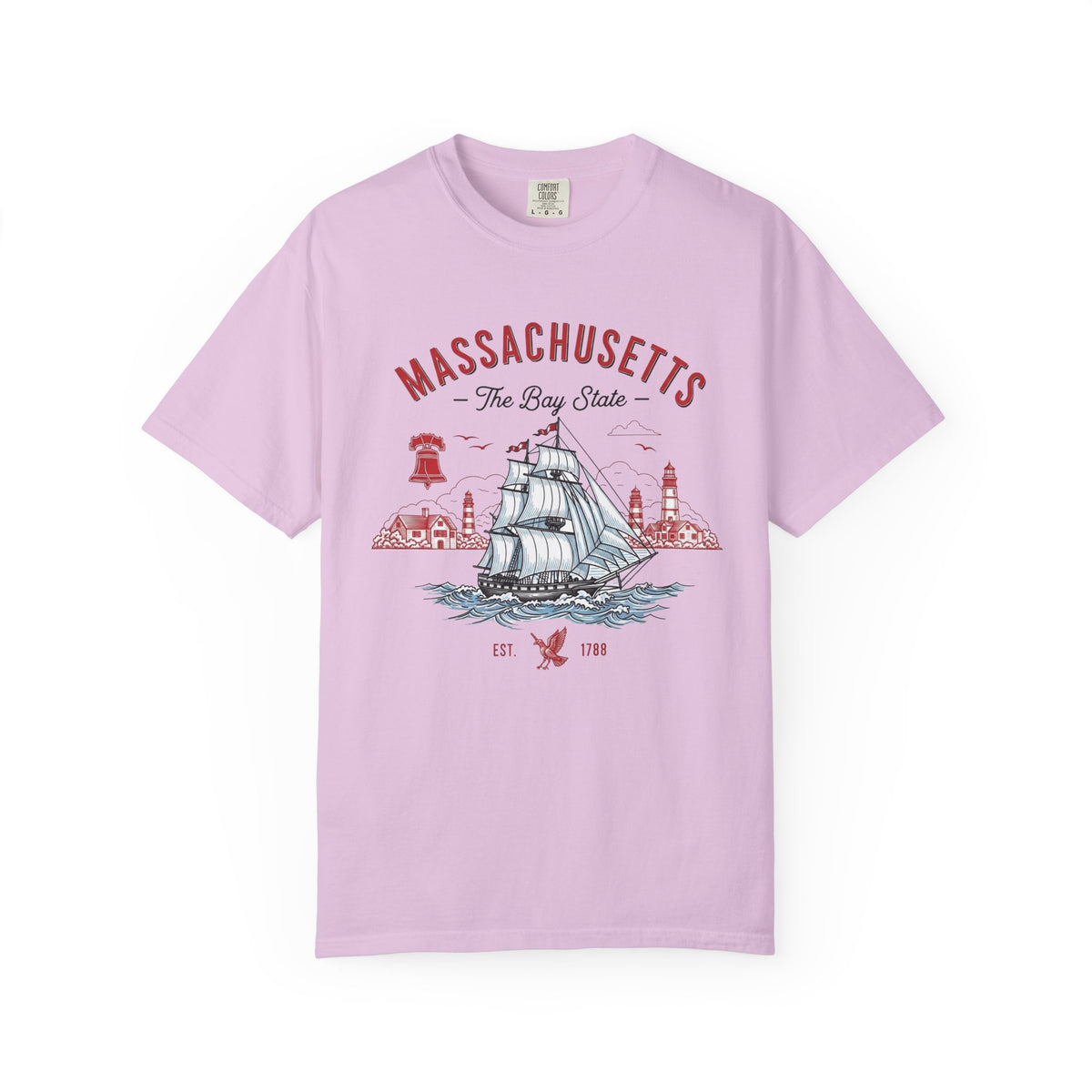 Massachusetts State Vintage Travel Tourist Graphic Tee Unisex 100 Cotton Comfort Colors T-Shirt