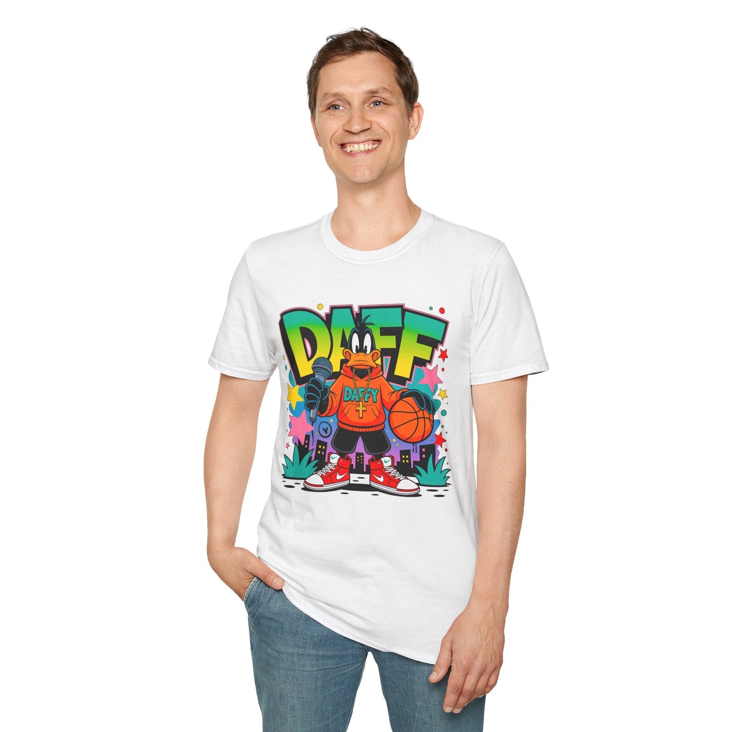 Unisex Cartoon T Shirt With Animation Design Funny Animals Tee Gildan Softstyle 64000