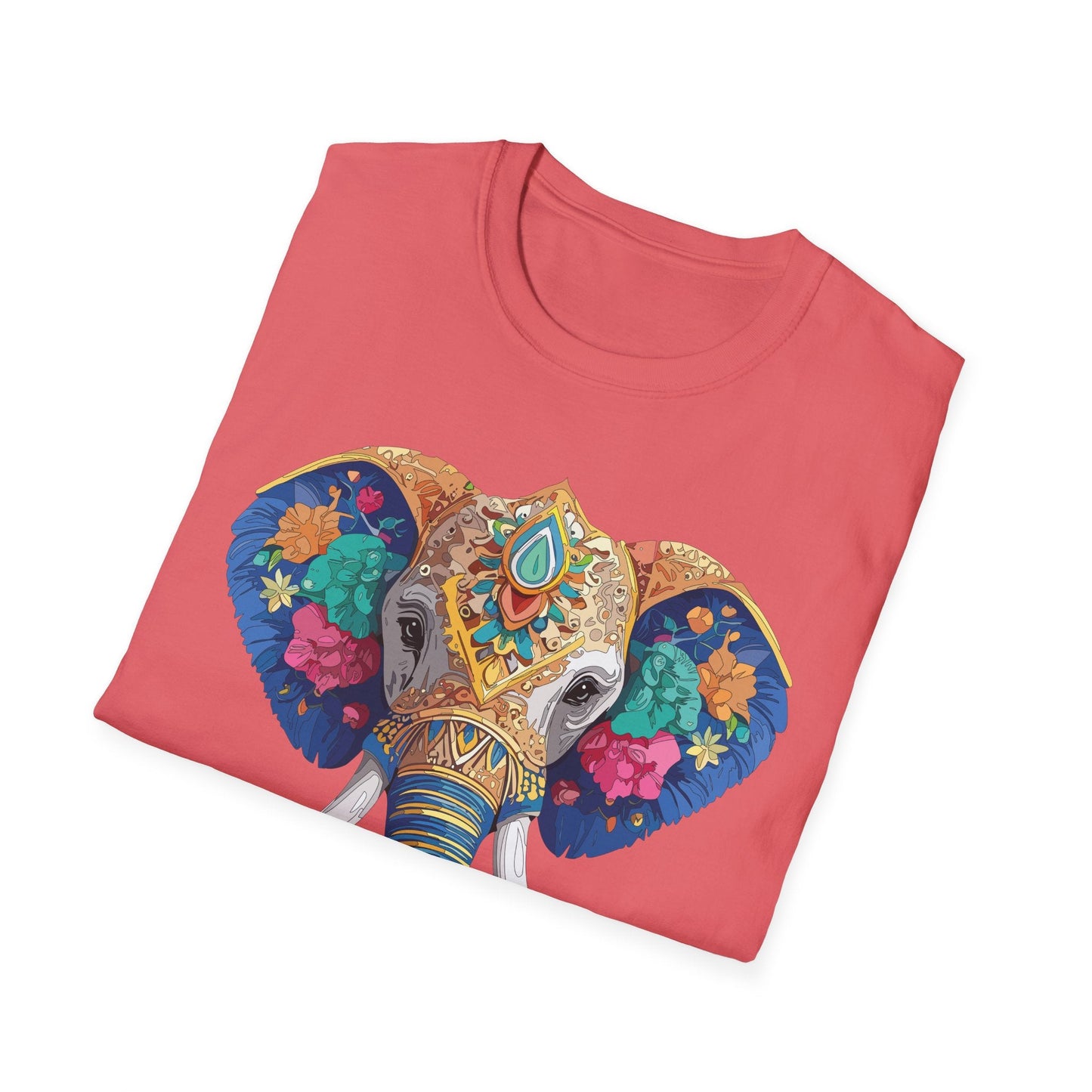 Elephant T Shirt Unisex Gildan Softstyle 64000 100 Percent Cotton Graphic Animal Tee