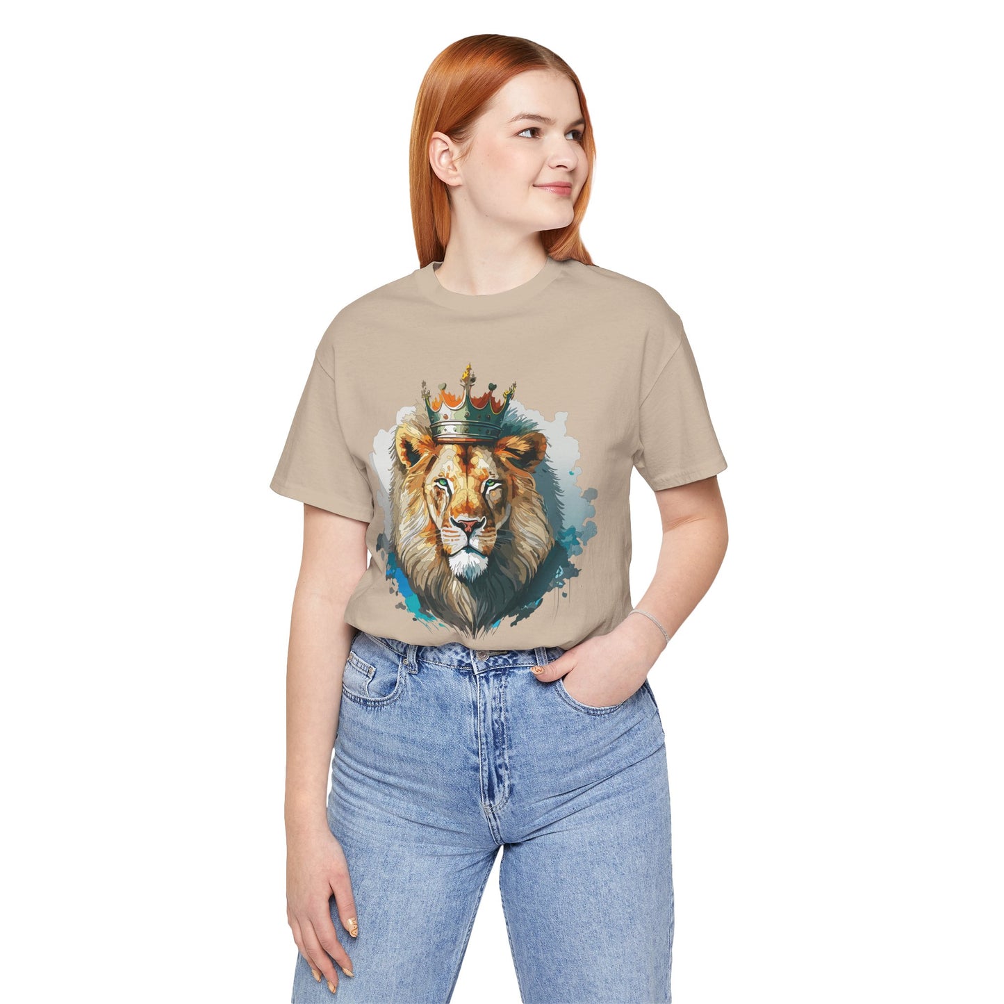 Unisex King Lion Tee, Animal Shirt, Tee Shirt with Lion, Crown T-Shirt, Animal King Tees, Crown Shirt, Safari T-Shirt 3