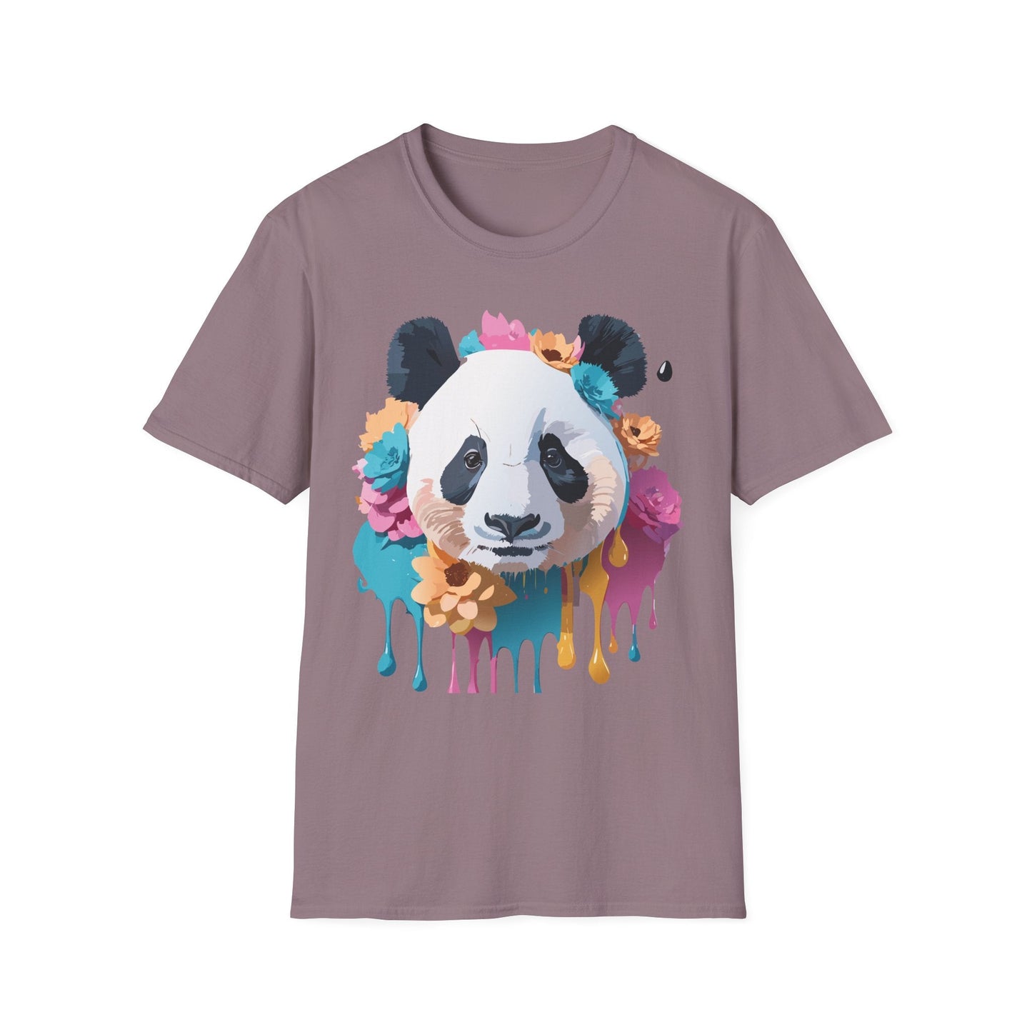 Unisex Panda Shirt Softstyle Cotton Tee For Everyday Wear With Cute Animal Print