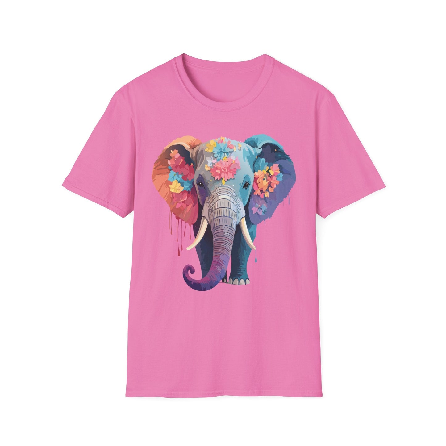 Unisex Elephant T Shirt Gildan SoftStyle 64000 100 Percent Ring Spun Cotton Tee Shirt
