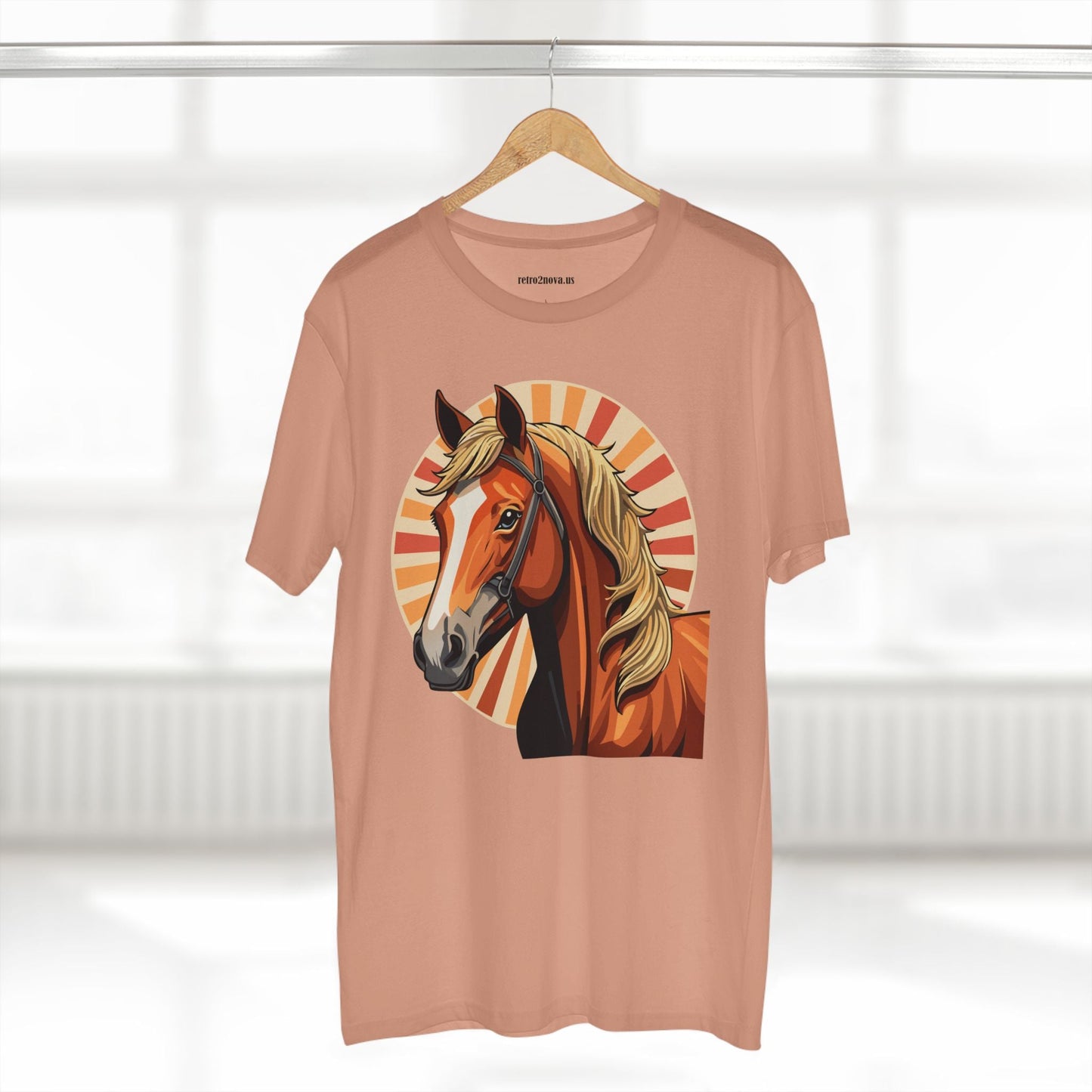 Unisex Premium Cotton Art Tee Featuring Horse Illustration Retro2Nova Animals Shirt Collection For All Seasons