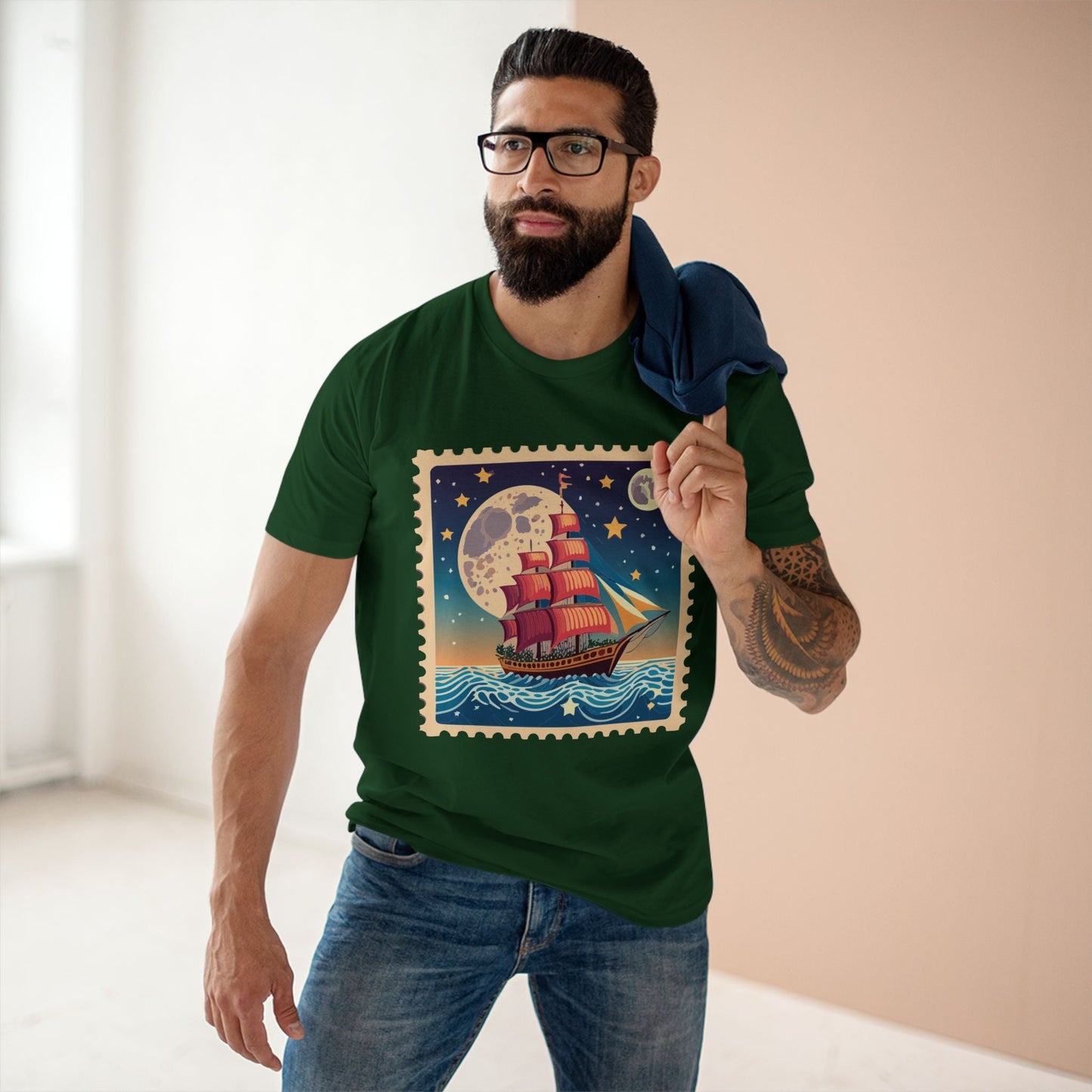 Stamp Shirt Postage Stamp Tee Unisex Premium Cotton Art Design Original Art By Retro2Nova Collection