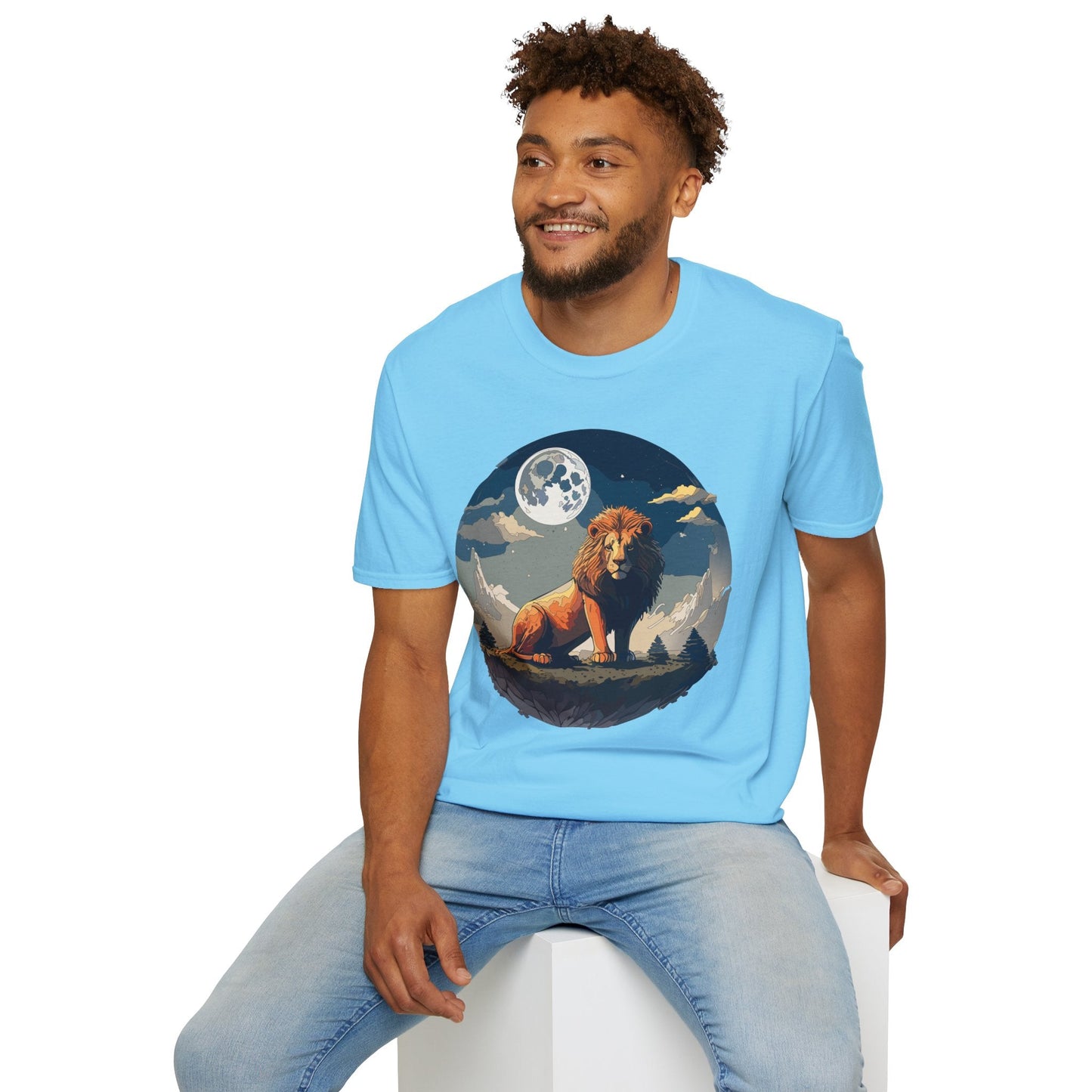 Lion Shirt Unisex Animal Tee Softstyle 64000 100 Percent Ring-Spun Cotton