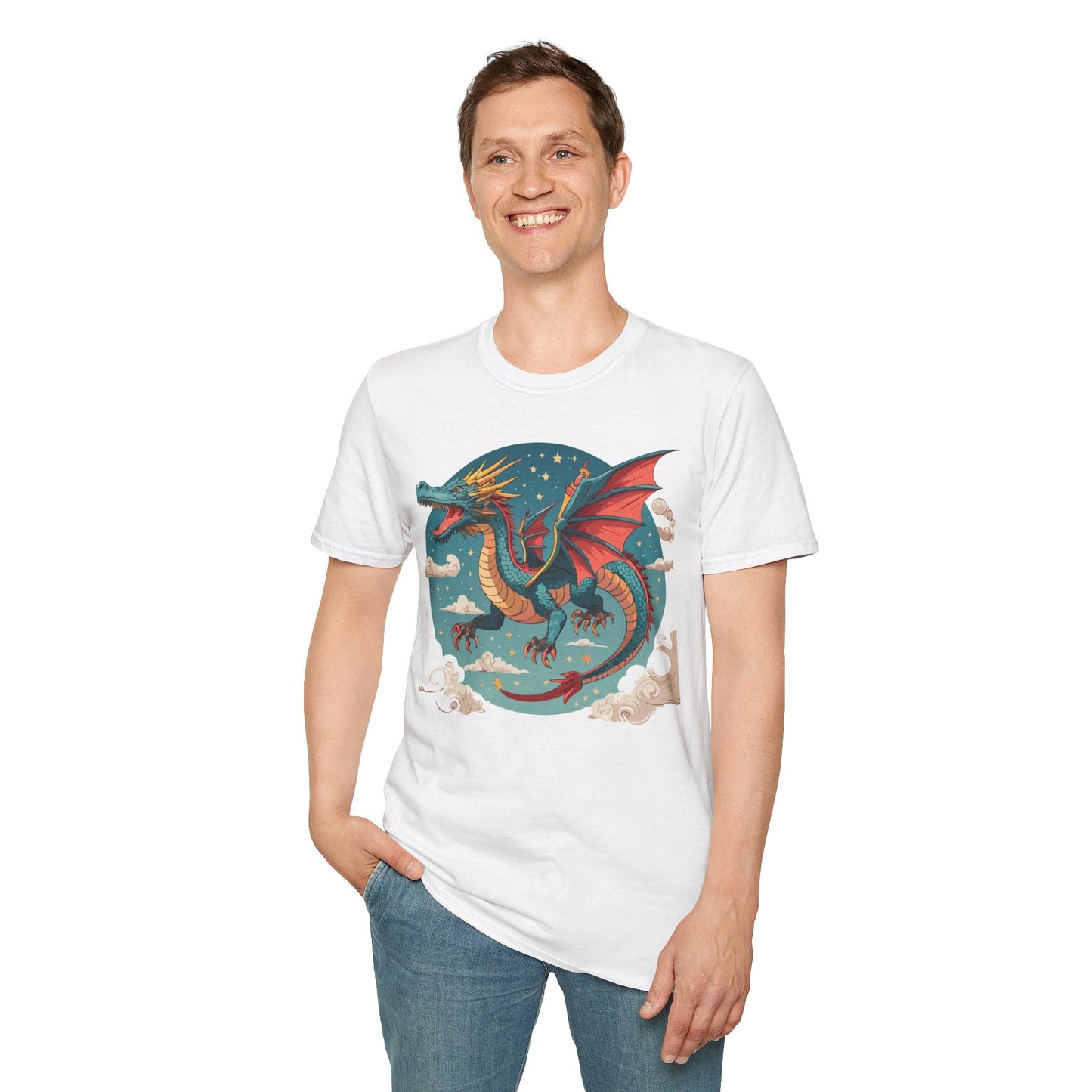 Dragon Graphic Unisex 100 Cotton Tee with Animal Artwork Design 20