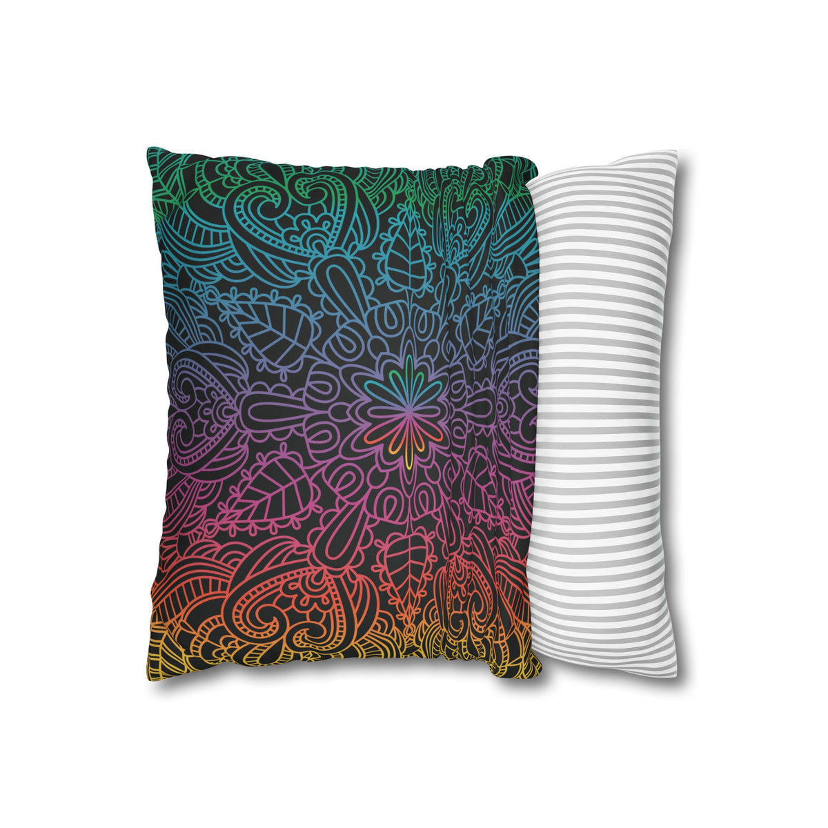 Ornament Print Pillowcase 100 Faux Suede Cover - 4 sizes: 14"-16"-18"-20" - Pillow Not Included
