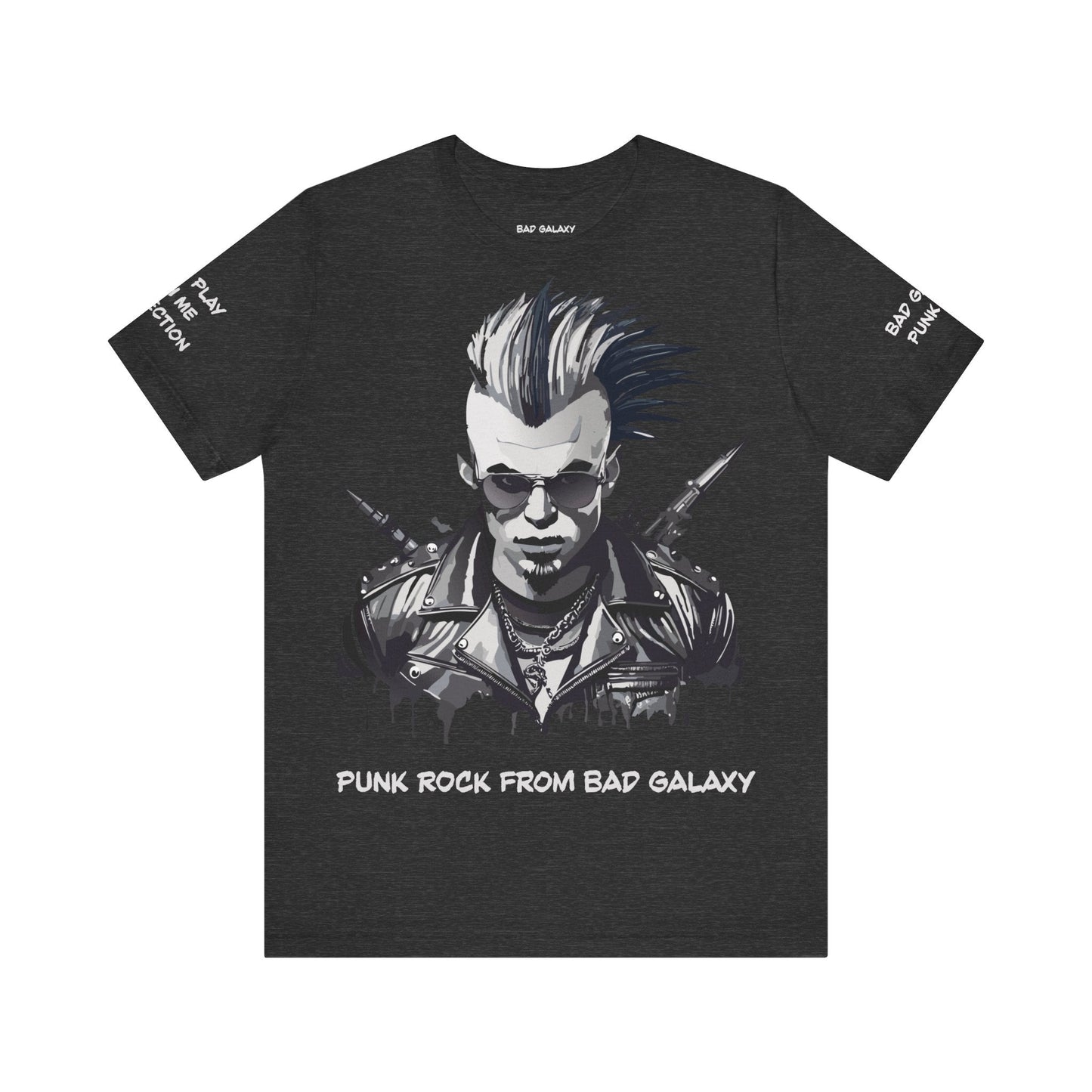 Punk Rock Tee Shirt 100 Percent Cotton Made To Order From Bad Galaxy Eco Friendly Inks USA