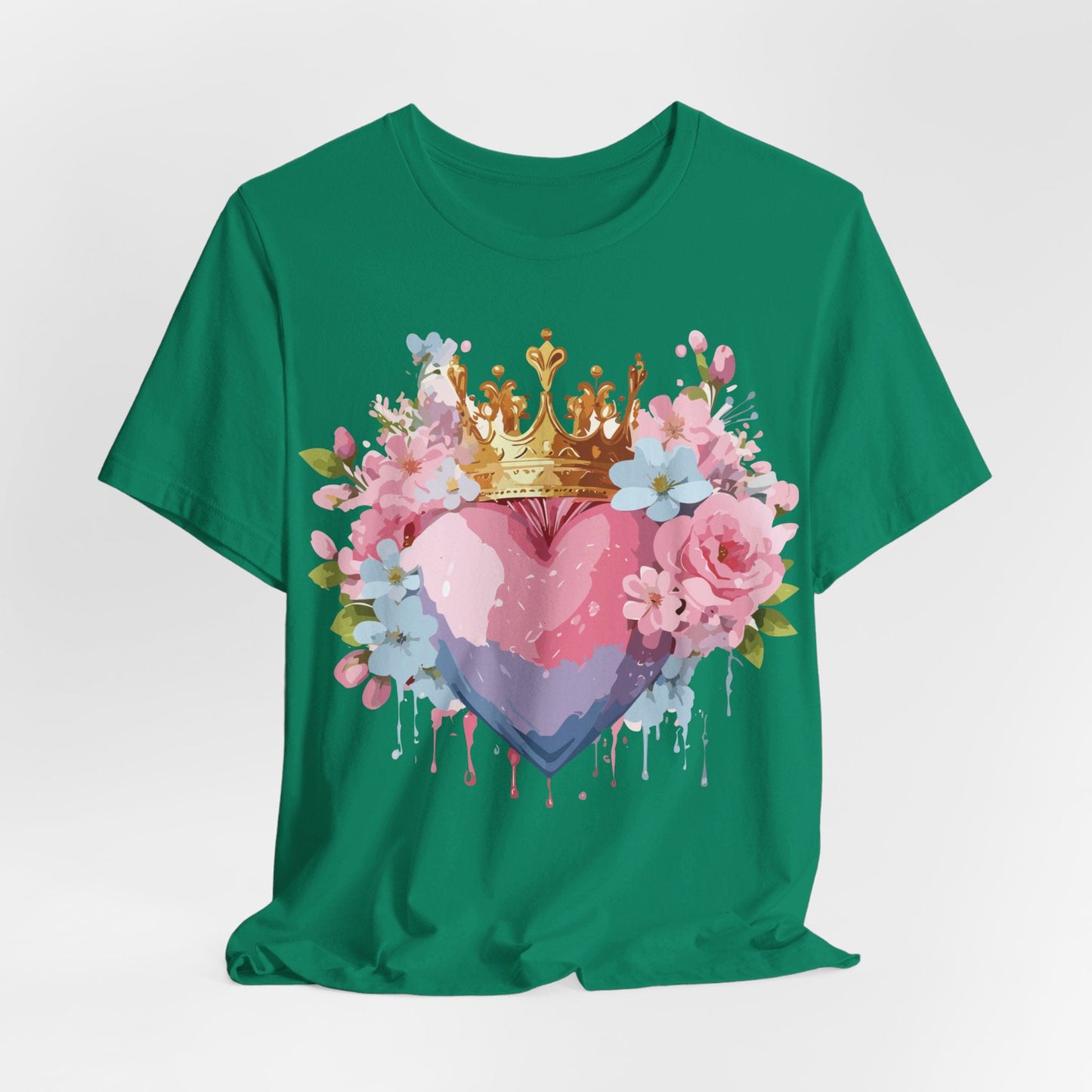 Valentine Day Graphic Unisex 100 Cotton Vintage Artwork with Love and Flower Design Tee 18