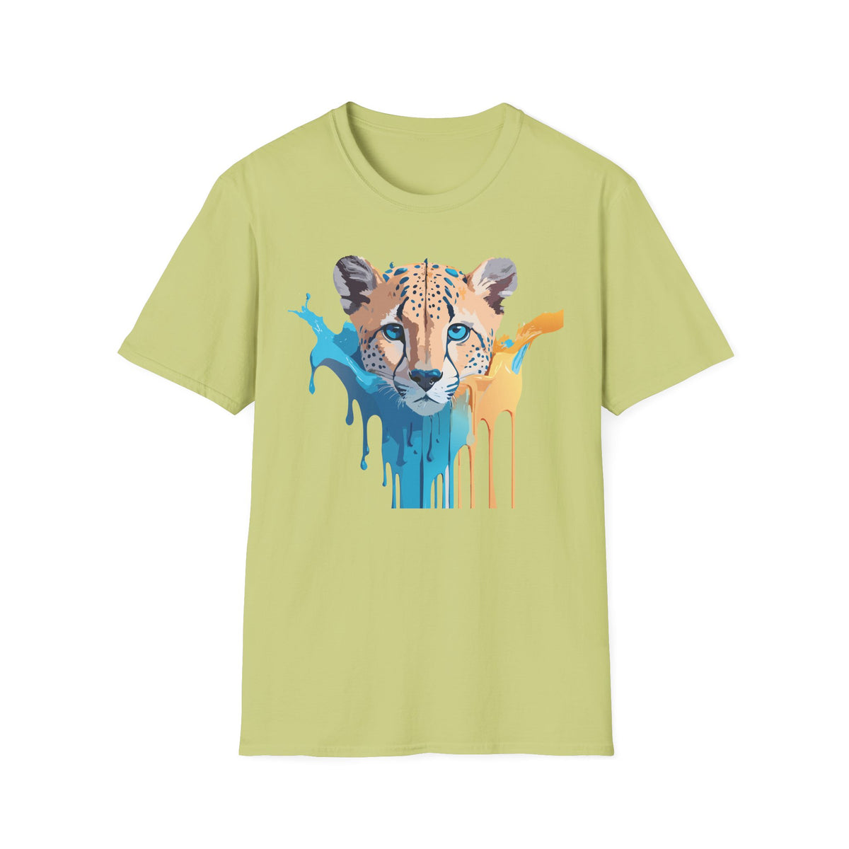 Color Splash Cheetah T-Shirt | Animal Face Art Tee