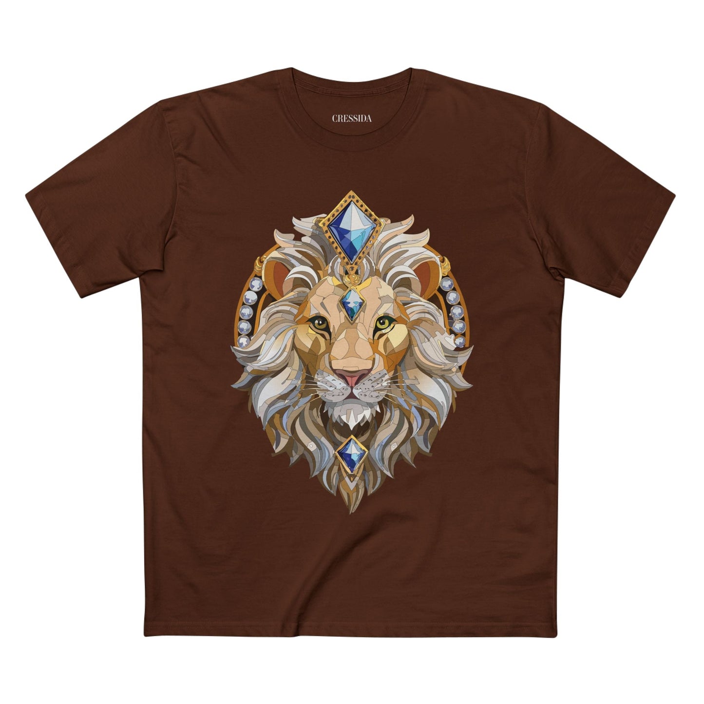 Lion Graphic Unisex 100 Cotton Tee With Unique Animal Golden Medallion Art Design 9