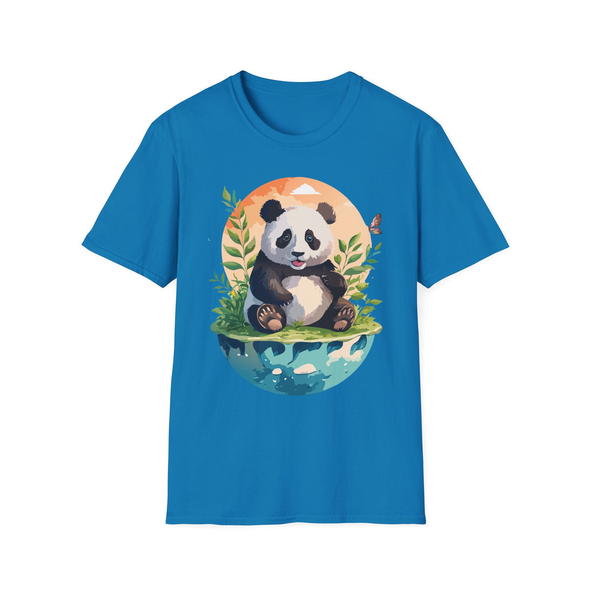 Cute Panda Illustration T-Shirt | Panda Bear Nature Scene
