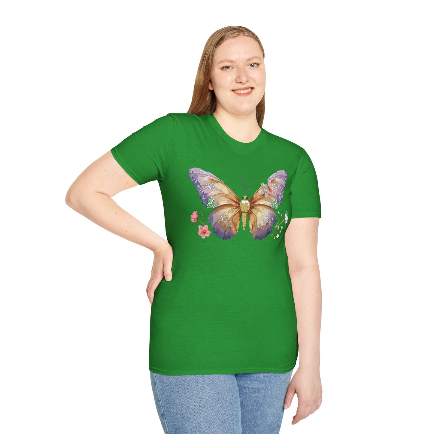 Monarch Butterfly Shirt Unisex Short Sleeve Tee Gildan Softstyle 64000 100 Percent Ring Spun Cotton