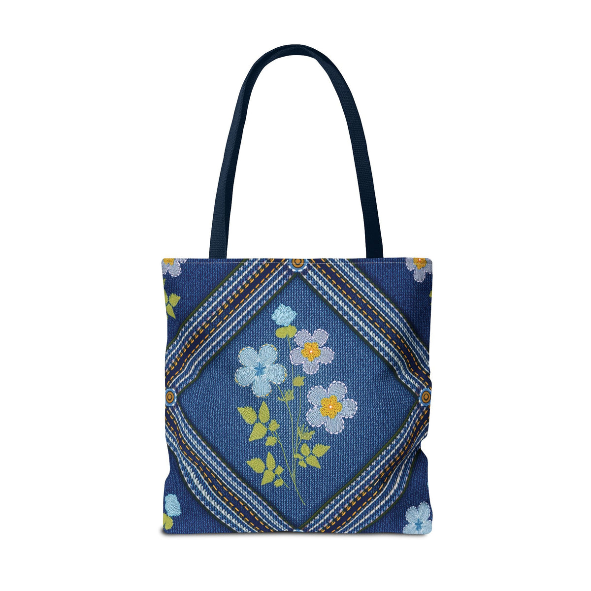 Denim Fabric Imitation Print Unisex Canvas Bag Poly Spun 3 Sizes Tote Bag 126