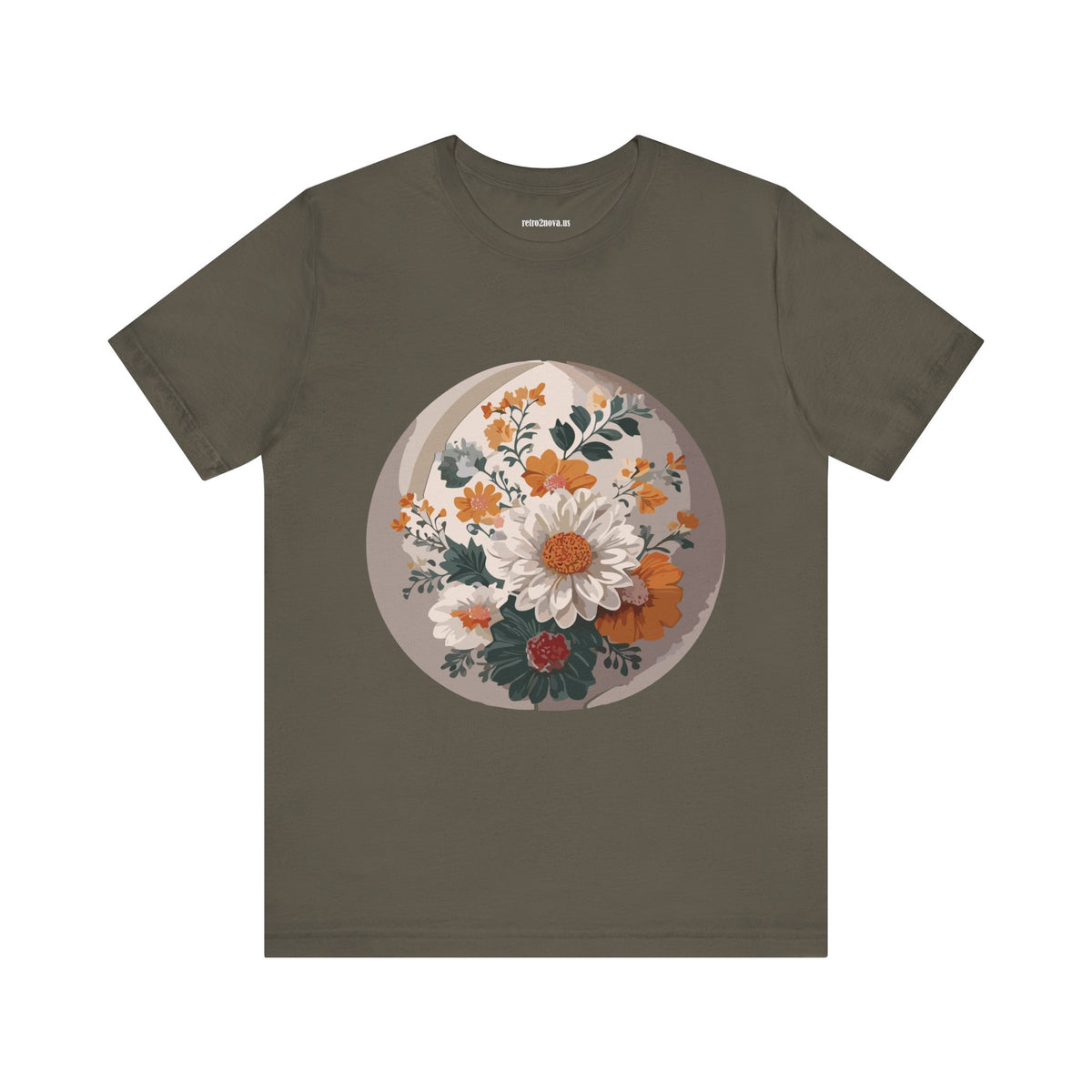 Floral Graphic Unisex Cotton Bella+Canvas Tee with Flowers Design ab10