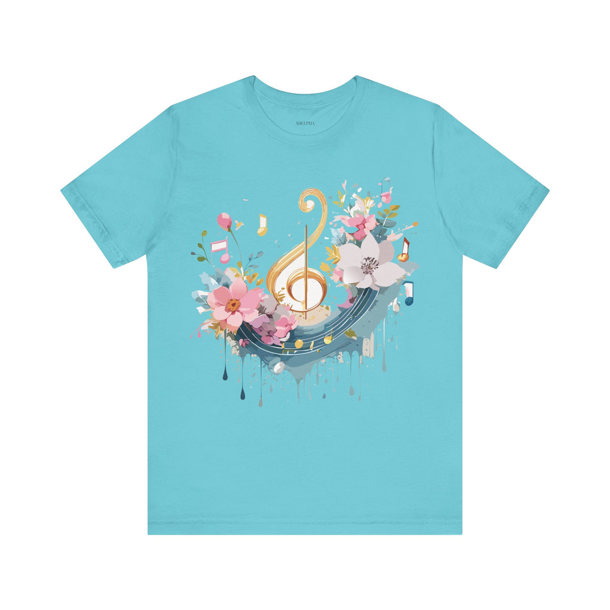 Music Graphic Unisex Cotton Bella+Canvas Tee with Art Design n194