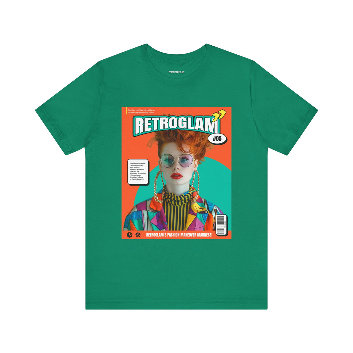 Magazine Cover Graphic Unisex Cotton Bella+Canvas Tee with Retro Poster ab30