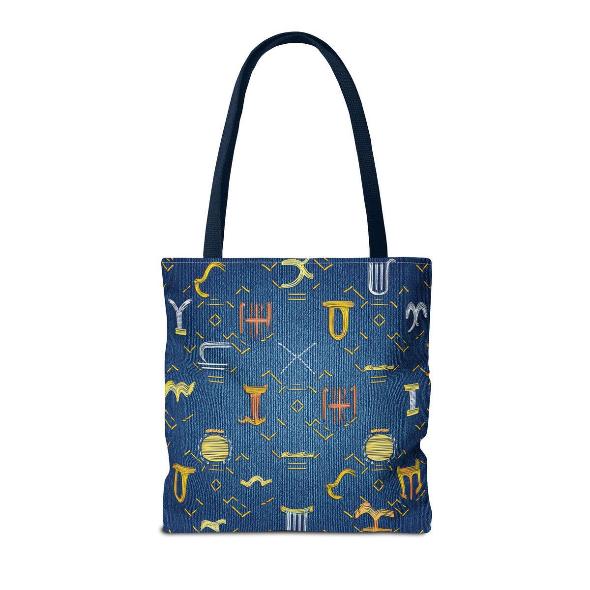 Denim Fabric Imitation Print Unisex Canvas Bag Poly Spun 3 Sizes Tote Bag 184-5