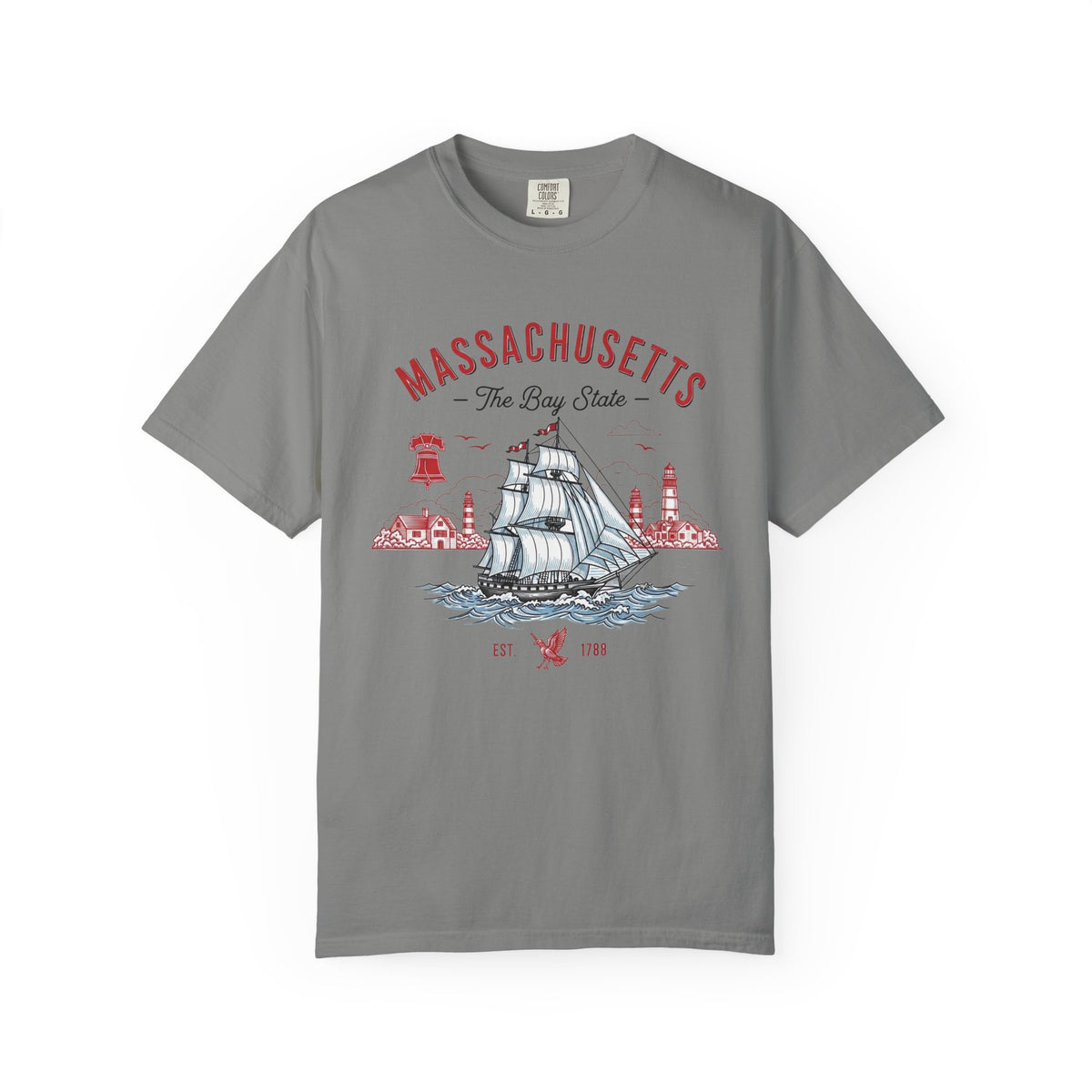 Massachusetts State Vintage Travel Tourist Graphic Tee Unisex 100 Cotton Comfort Colors T-Shirt