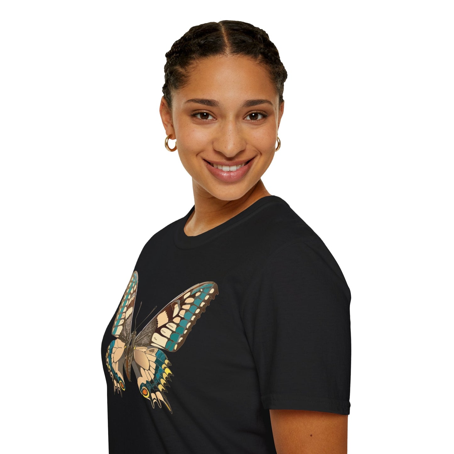 Unisex Butterfly T Shirt Softstyle 64000 Ring Spun Cotton Lightweight Tee Breathable Everyday Comfort