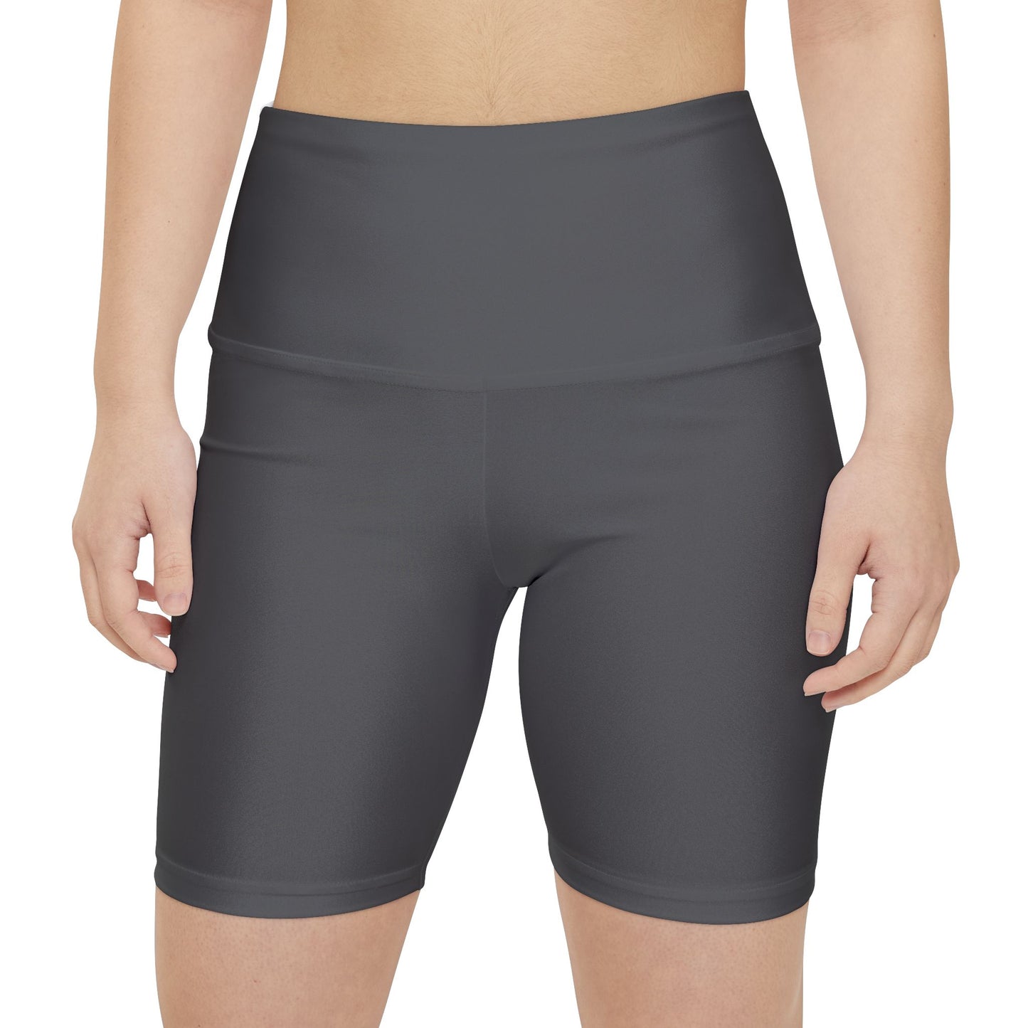 Charcoal Women's Workout Shorts — High-Waist Athletic Biker Shorts