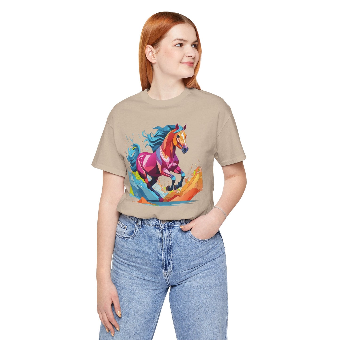 Unisex Animal Tee Shirt With Wild Animals Art Design Short Sleeve Casual Wear Everyday