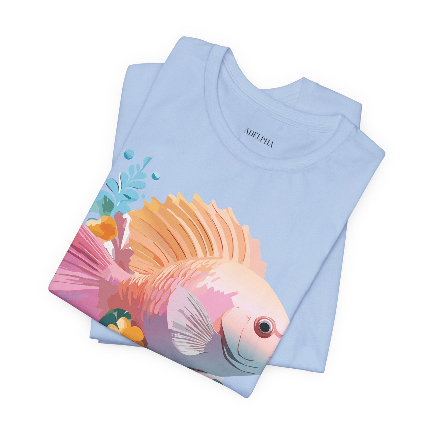 Adelpha Fish Shirt Unisex Graphic Tee With Vintage Inspired Artwork Short Sleeve