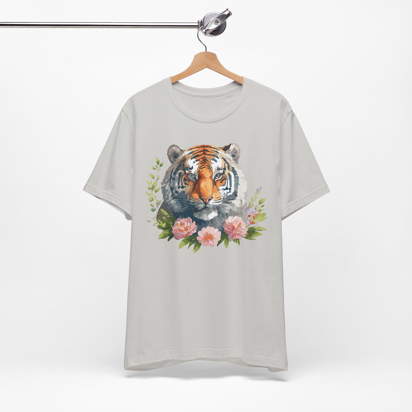 Floral Tiger Shirt, Animal Shirt, Tiger Tee, Unisex Tee, Floral T-shirt, T-Shirt with Animal