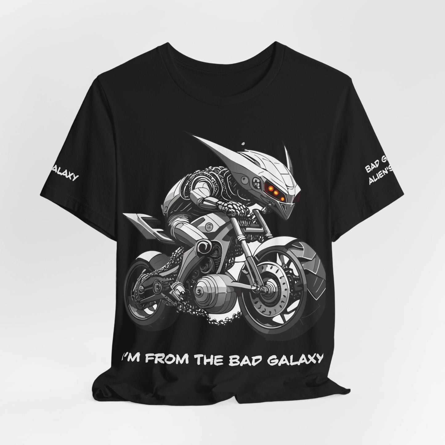 Tee Shirt With Alien From Bad Galaxy Made To Order 100 Percent Cotton Eco Friendly Print