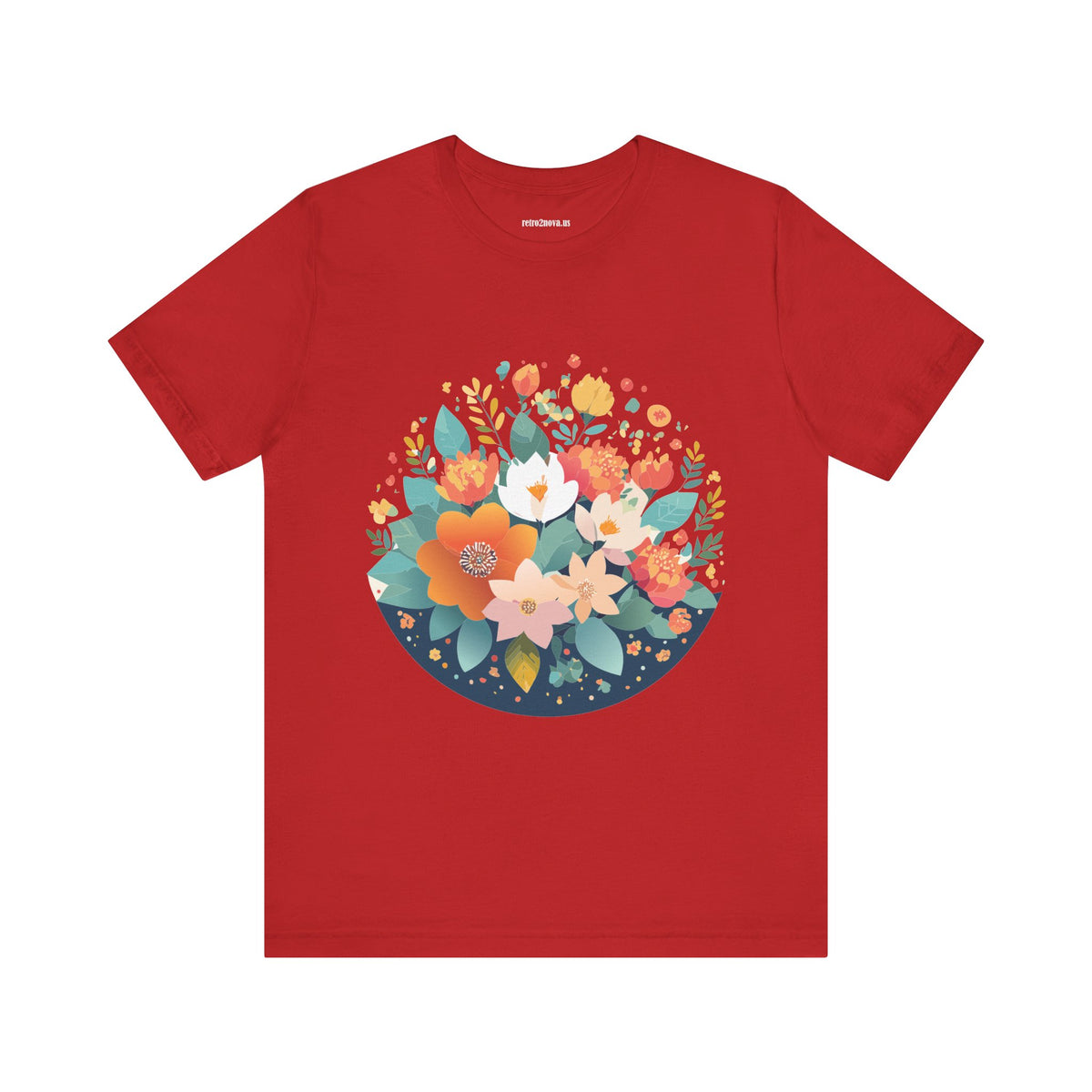 Floral Graphic Unisex Cotton Bella+Canvas Tee with Flowers Design ab100