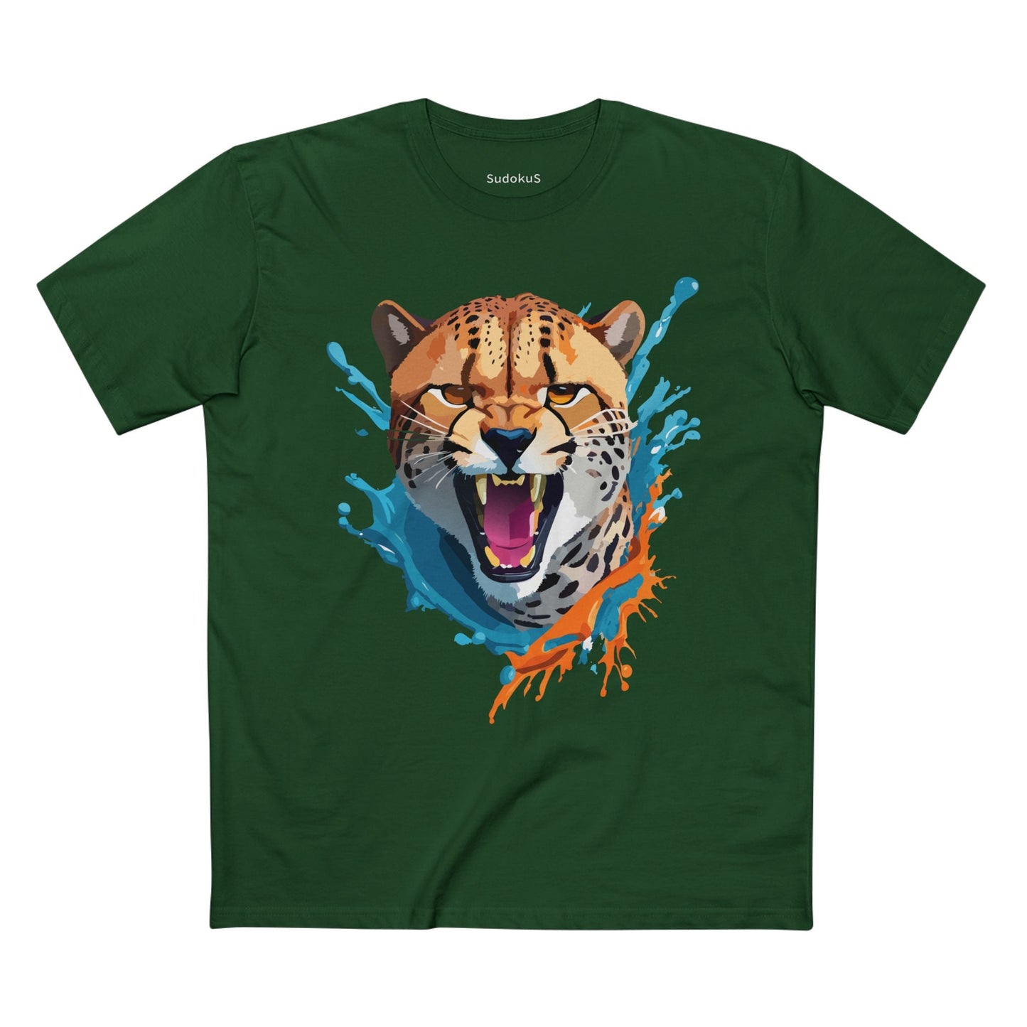 Cheetah Graphic Unisex 100 Cotton Staple Tee with Animal Design Artwork 26