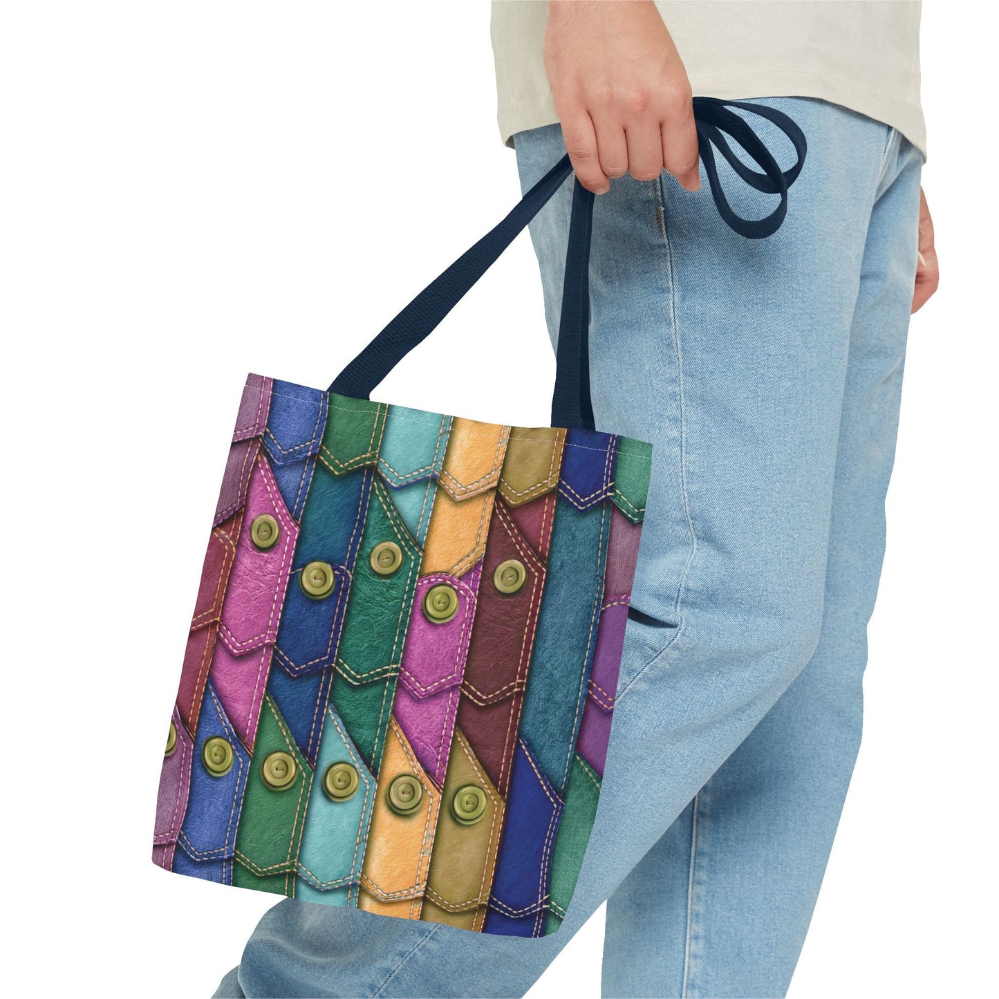 Denim Canvas Bag, Tote Bag Denim Printify